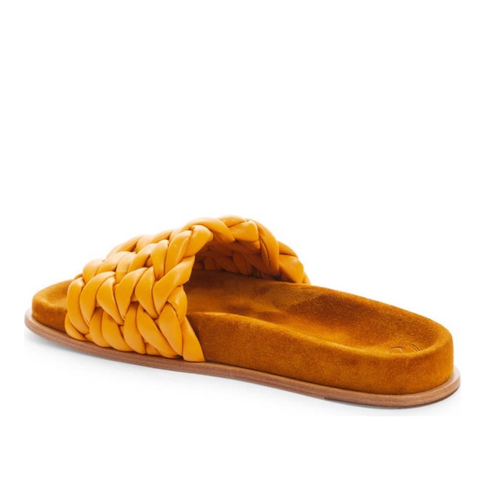 Chloé Kacey Flat Footbed Braided Leather Slides, NWT, Size 41 W Comes w/Dust Bag