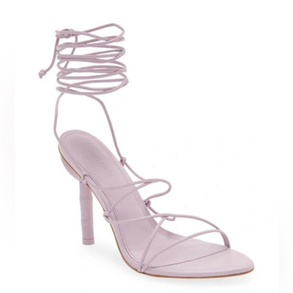 Cult Gaia Soleil Lace Up Strappy Heel Sandals in Lavender, EXCELLENT, Size 42