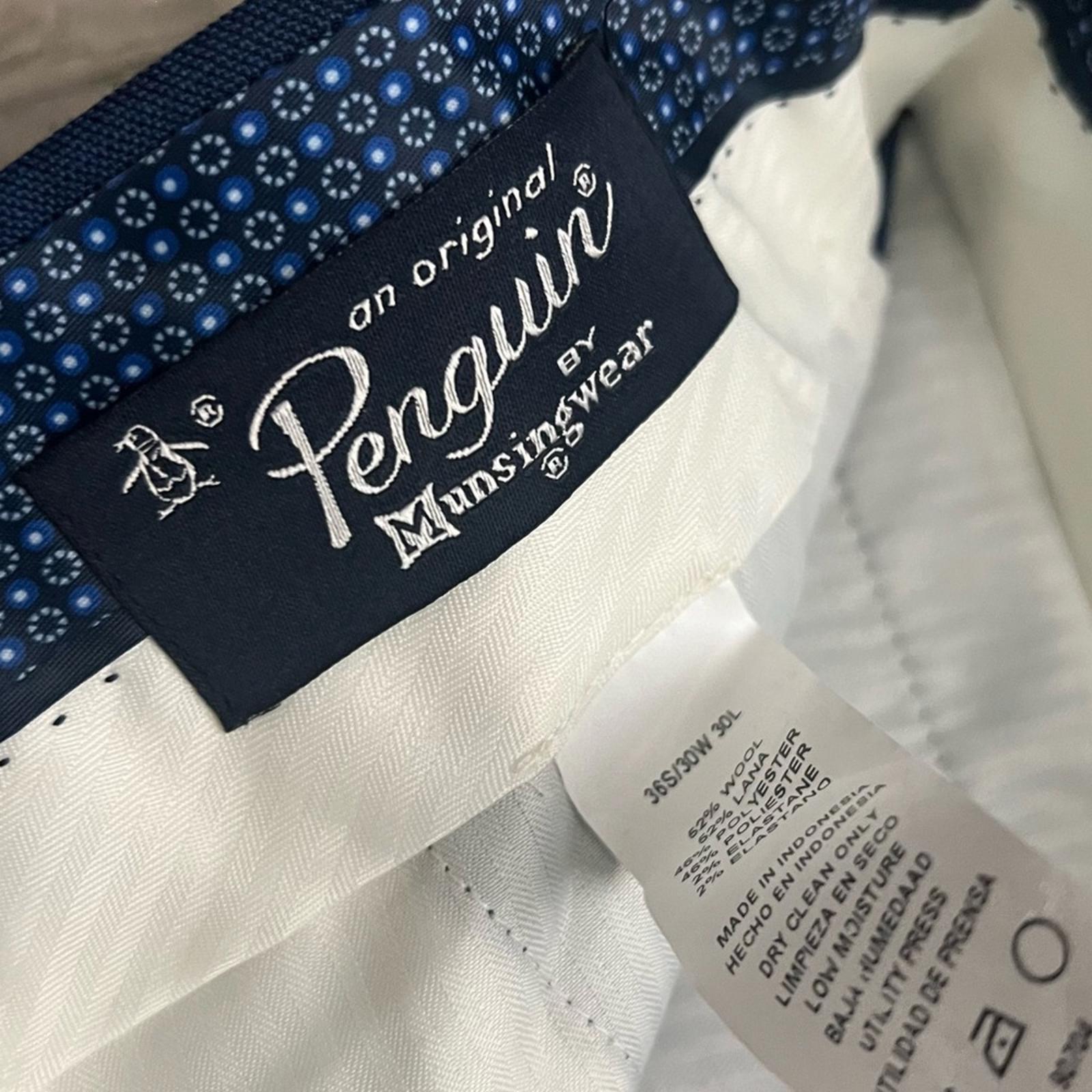 NEW Penguin Blue Birdseye Wool-Blend Dress Pants, Size 36S/30W 30L New w/Tag