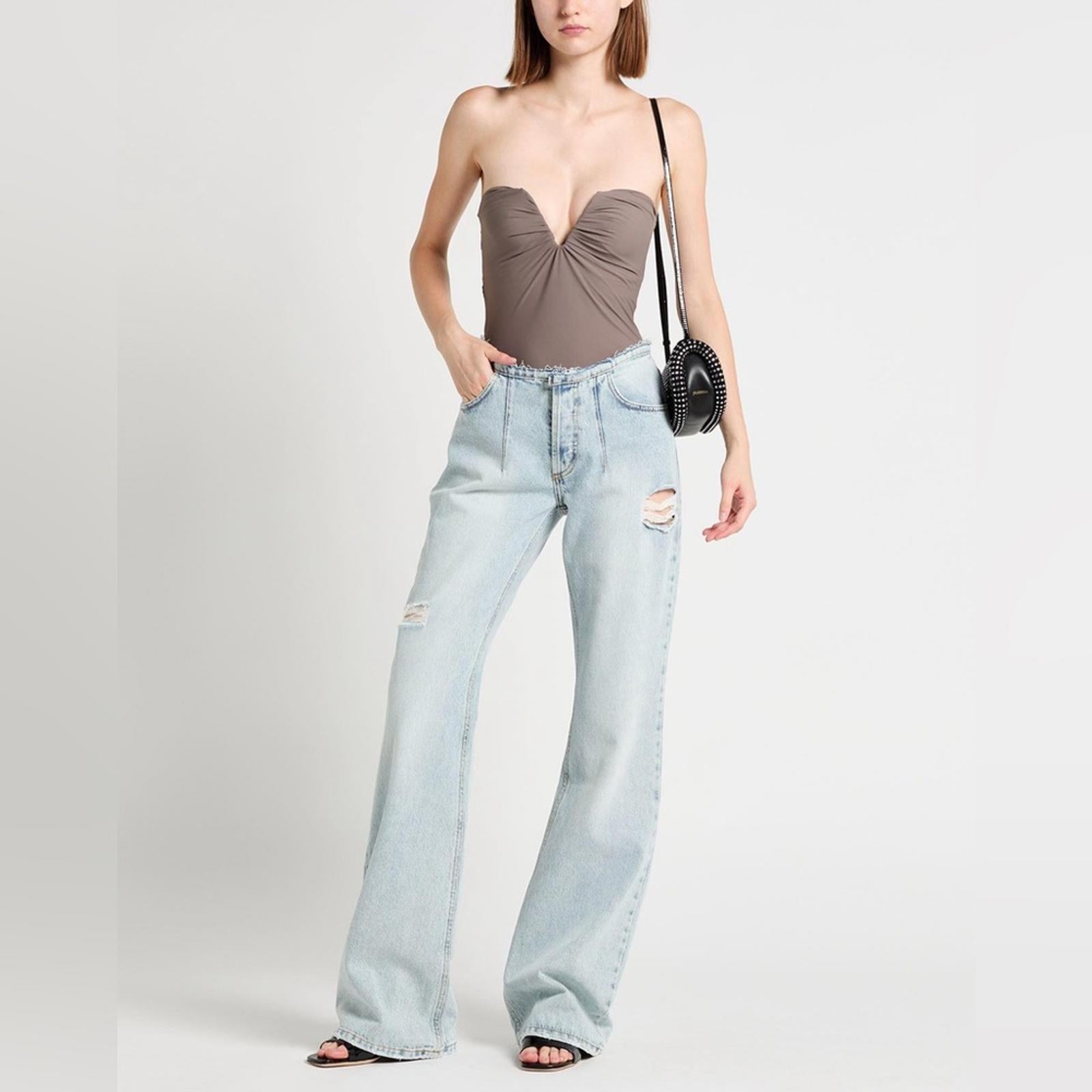 The MANNEI Nula High Rise Flare Jeans in Denim, Lt Blue Size 34 New w/Tag $594