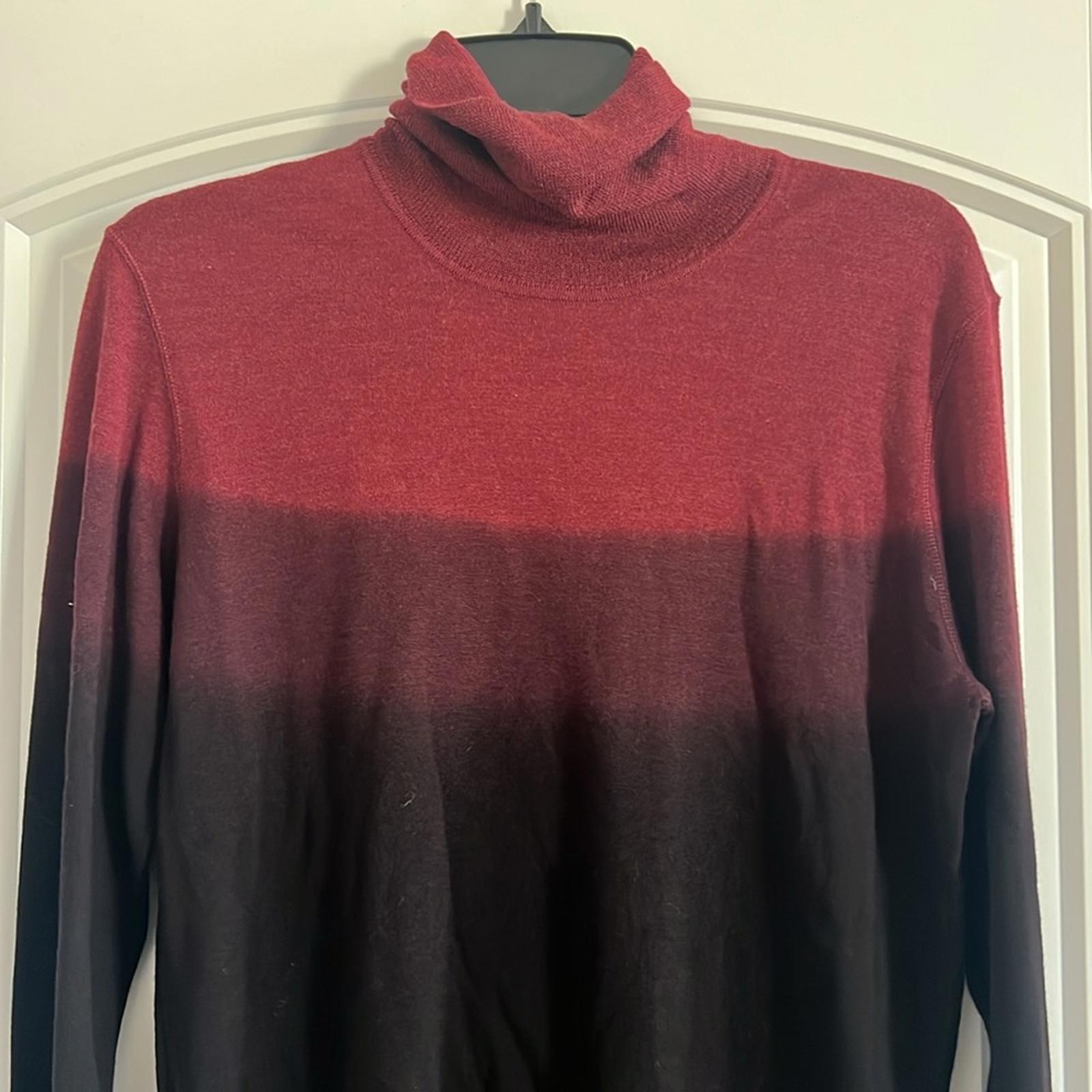 BOSS Wool & Silk Turtle Neck Sweater in Red/Black, Size S, New w/Tag