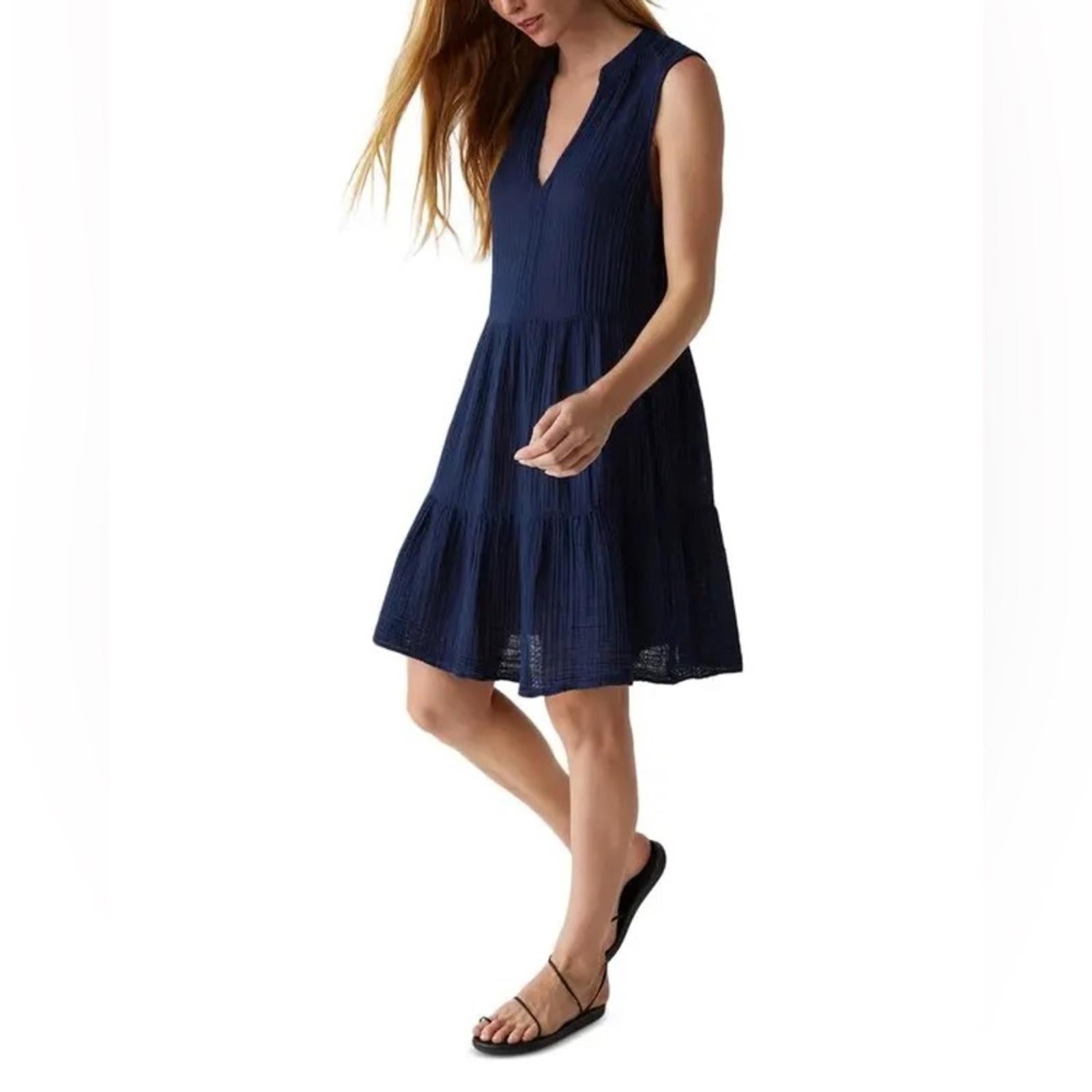 Michael Stars Daisy Above Knee Babydoll Dress in Nocturnal/Navy, Size L, NEW