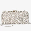I.N.C. East West Embellished Small Minaudiere in Silver Metallic, NWT