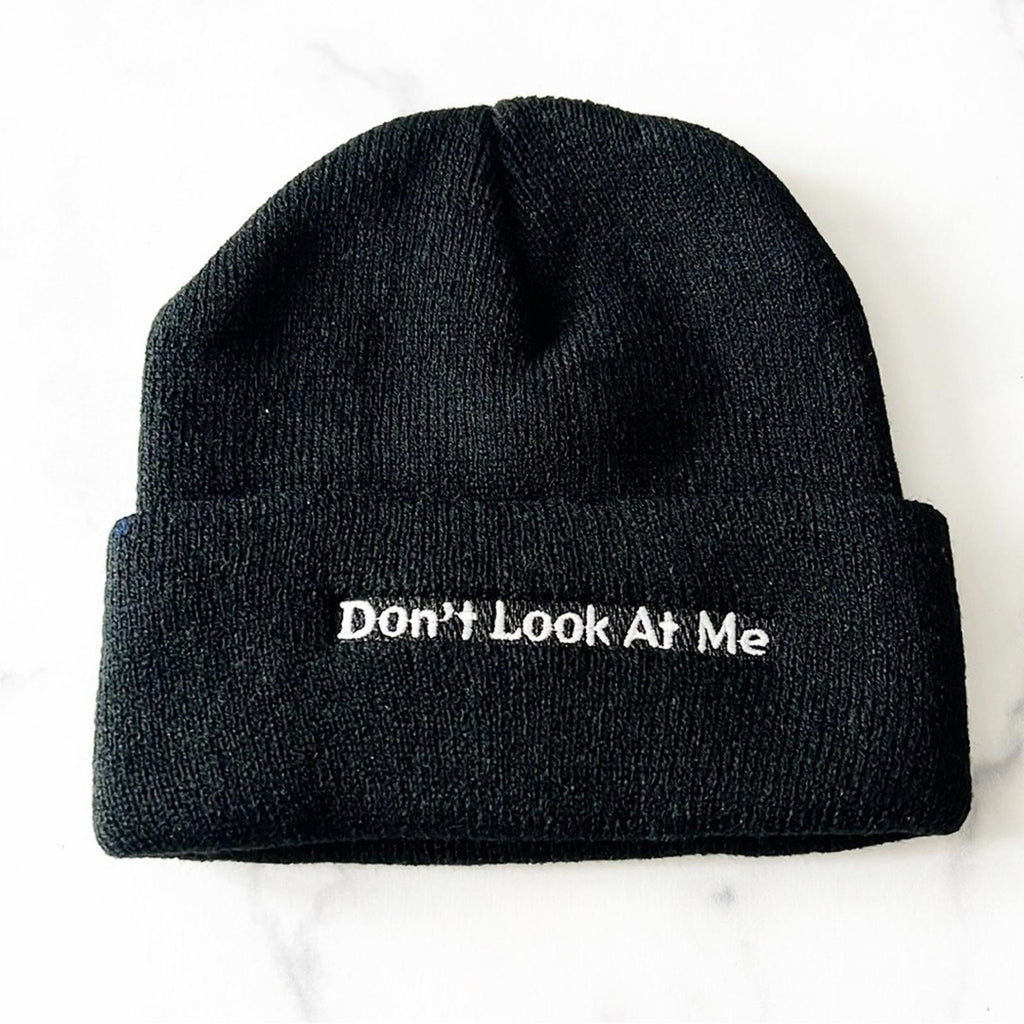 “Don’t Look At Me” Black Beanie NEW w/o Tag