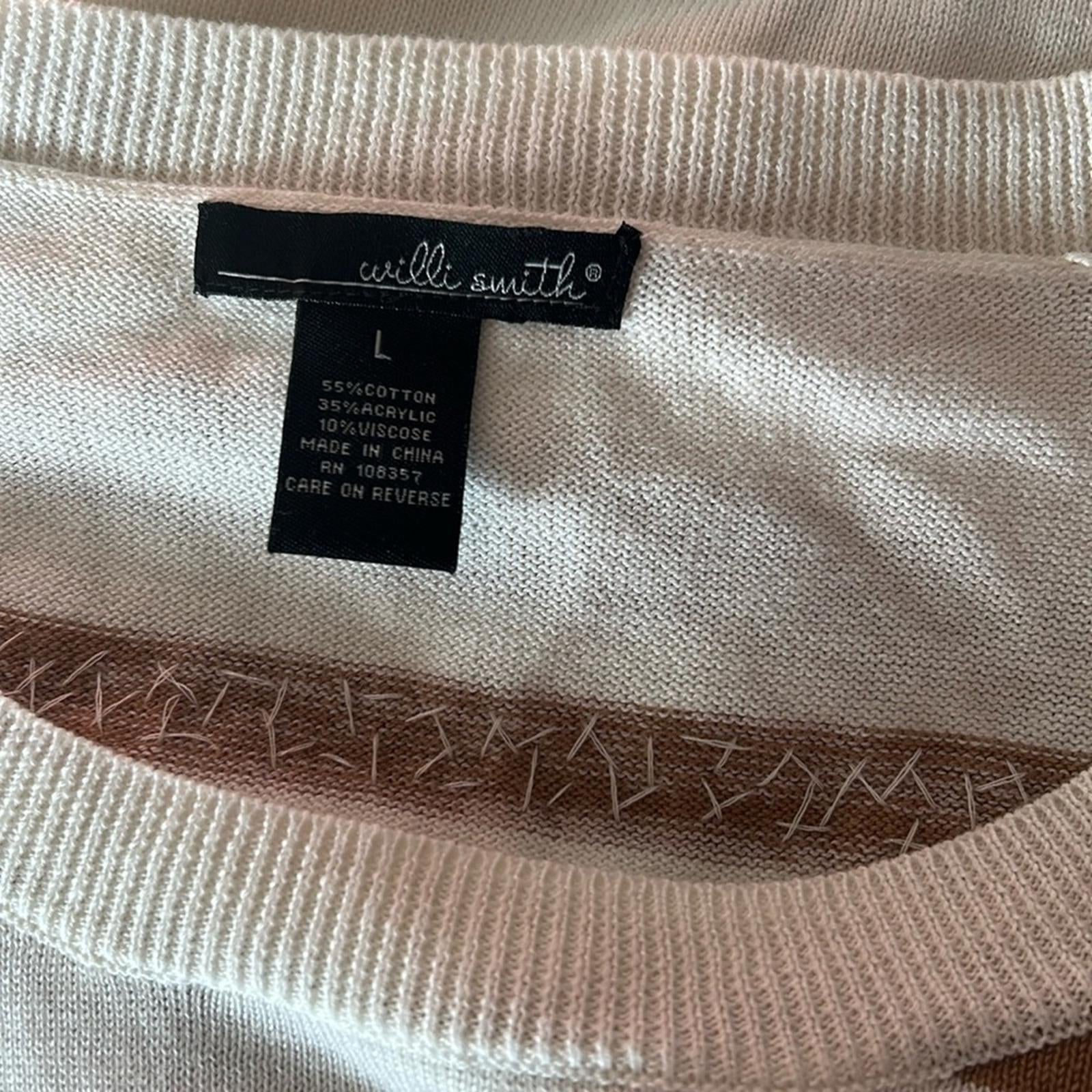 Willi Smith Hi-Low Crewneck Striped Sweater w/Sequin Detail Size L EXCELLENT!