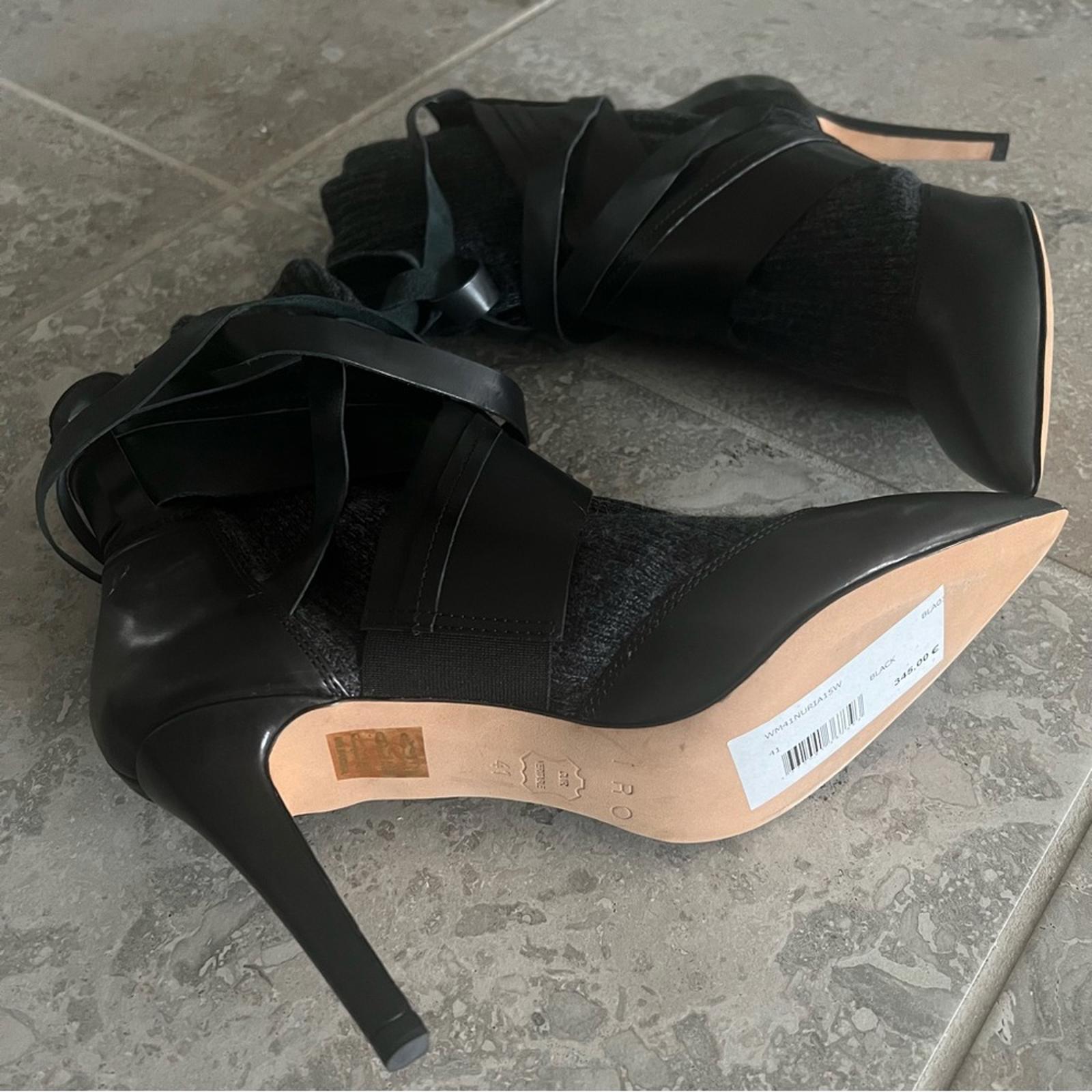 IRO Leather & Knit Sock Booties, Black Size FR41 | EU38 New in Box Retail 345 €