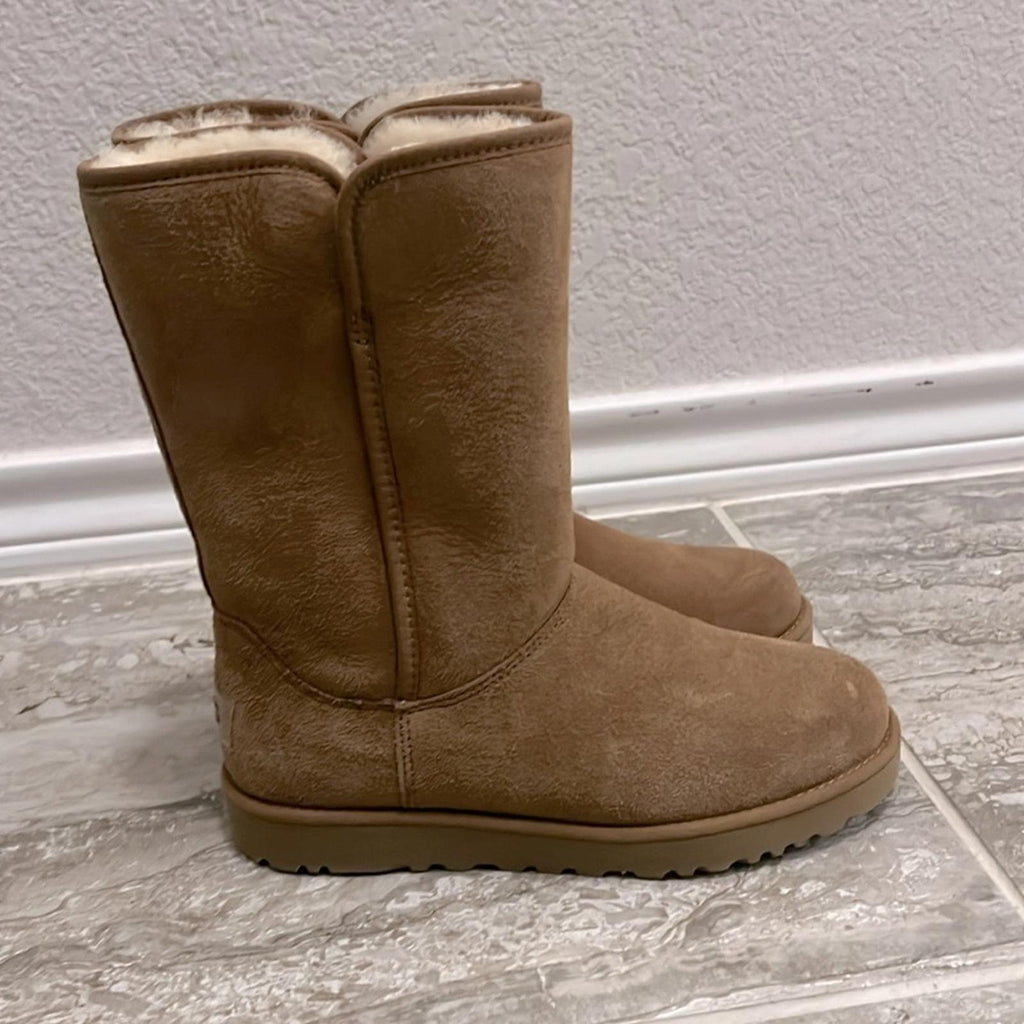UGG Michelle Chestnut Suede Boots, Fur Leather Size EU36 US5 New in Box