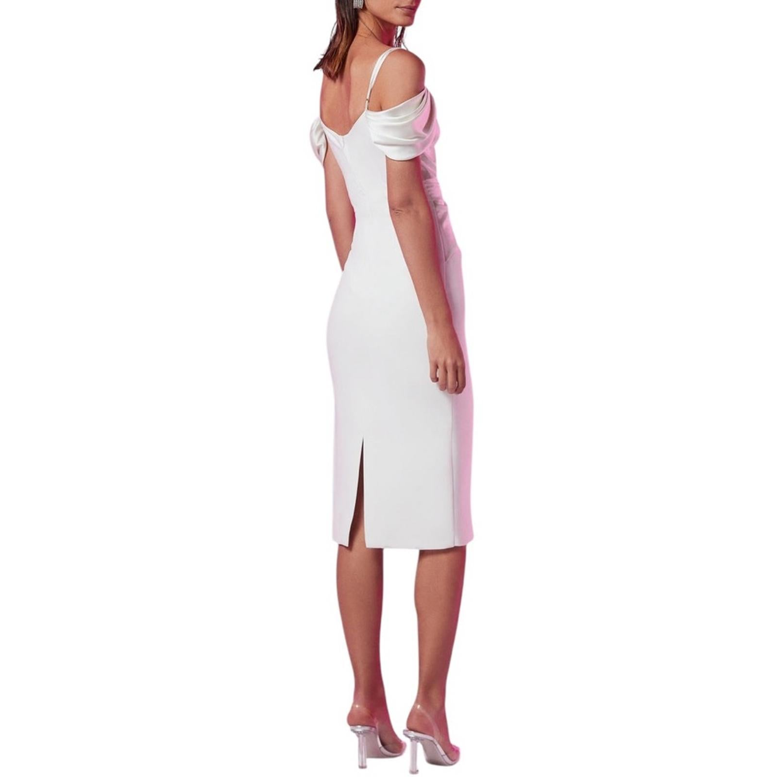 GiGii’s Luminary Reflection June Dress w/Swarovski Stone Details, White XS NWT