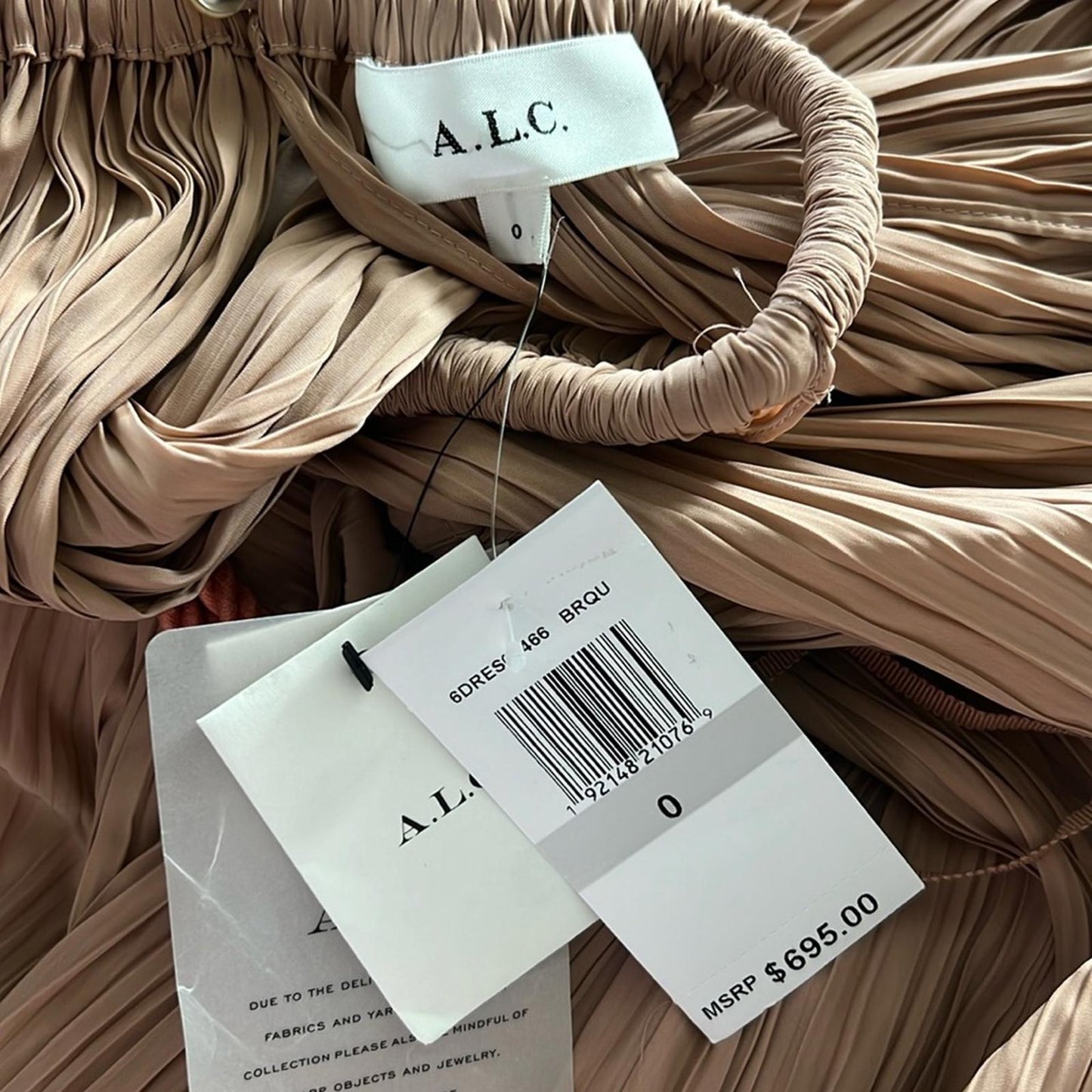 A.L.C. Ella Pleated Midi Dress REVOLVE, Size 0 New w/Tag Retail $695