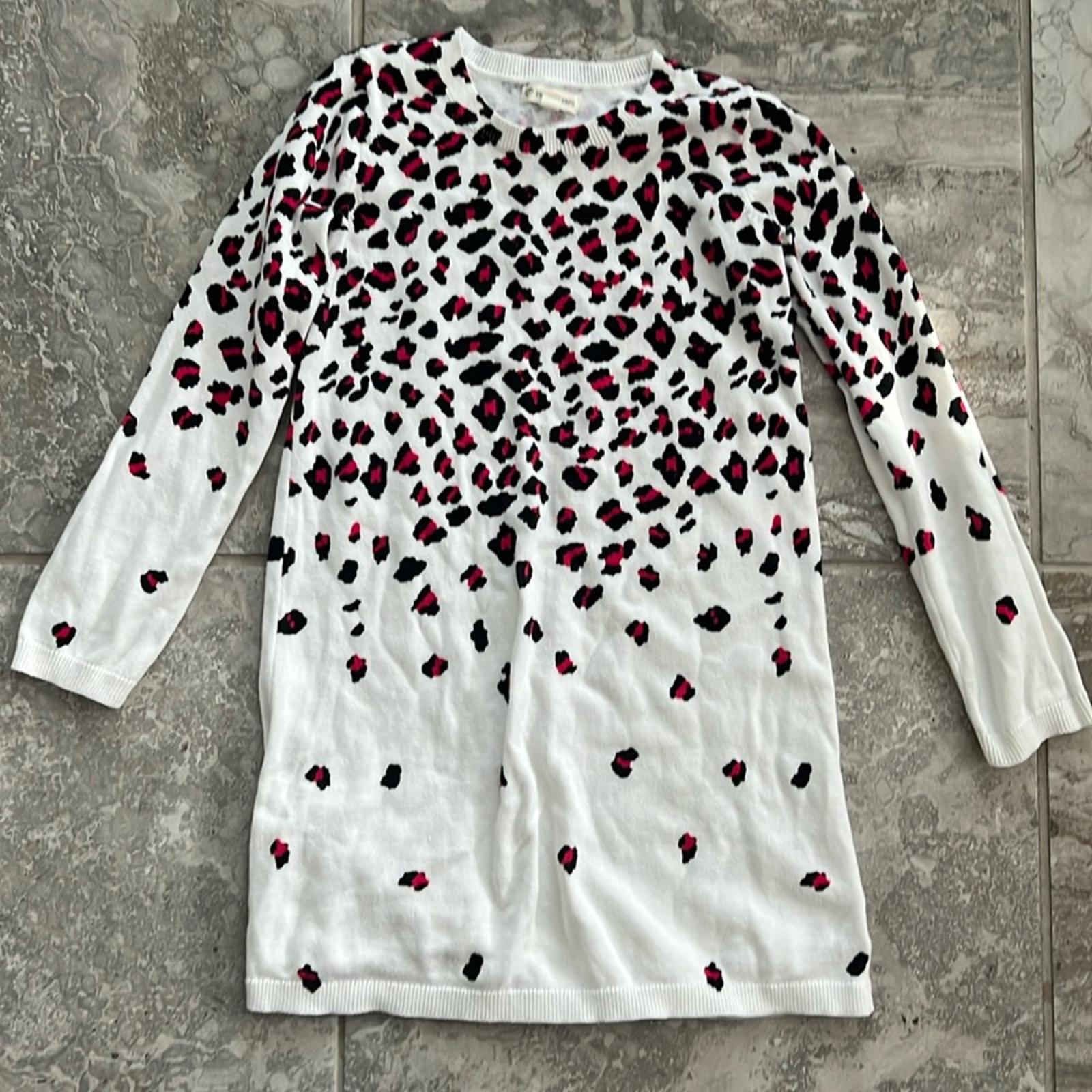 Tucker + Take Animal Print Long-Sleeve Sweater Dress, Size 7 EXCELLENT
