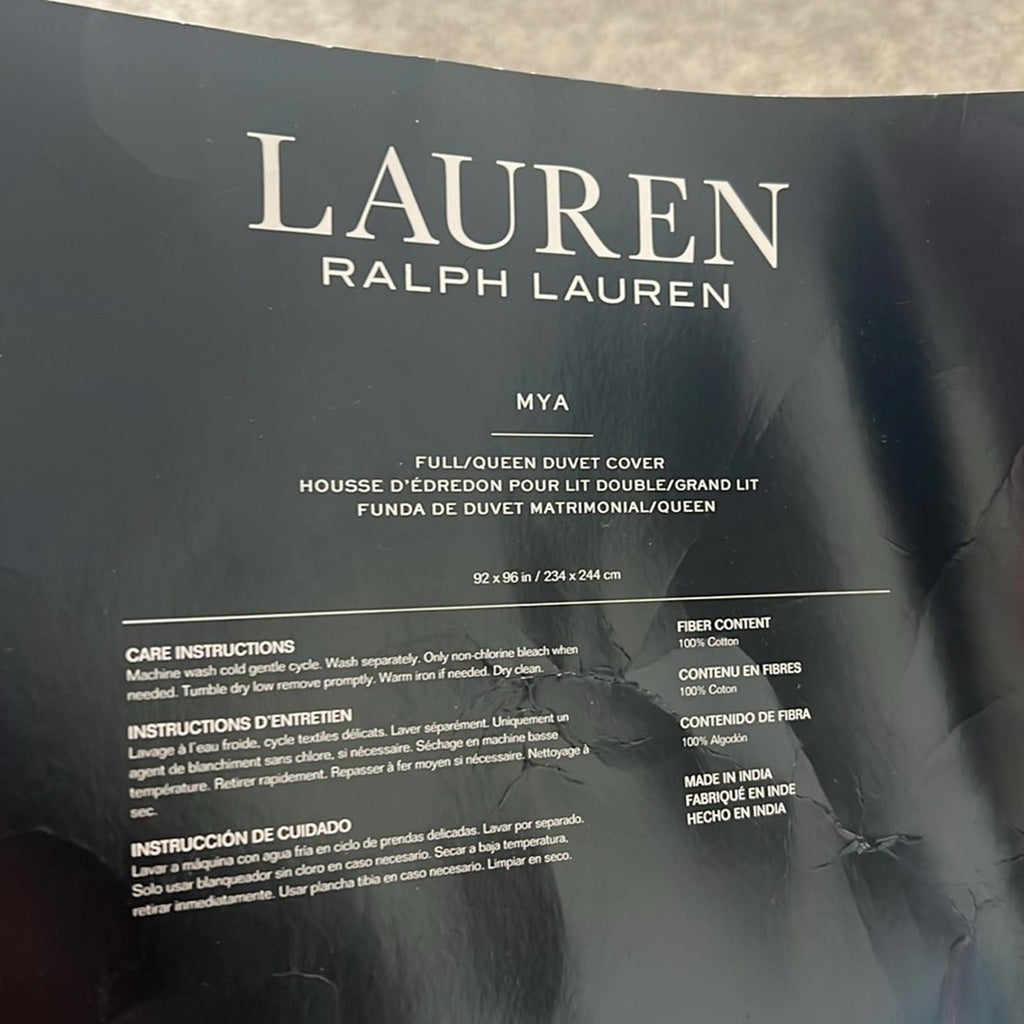 Lauren Ralph Lauren Mya Floral Duvet Cover in Pearl, NEW, Size Queen $430