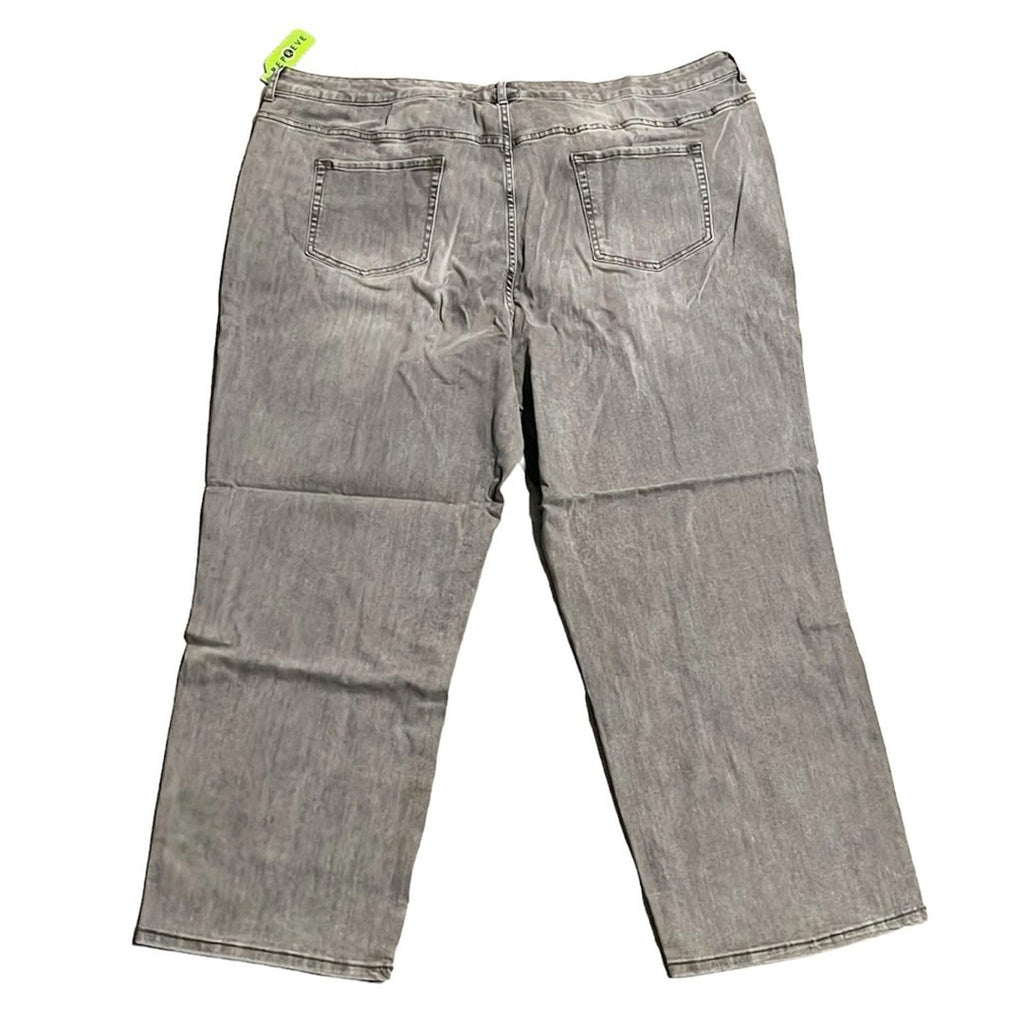LOGO Grey Smoke Regular Straight-Leg Boyfriend Jeans, Plus Size 28 New w/Tag