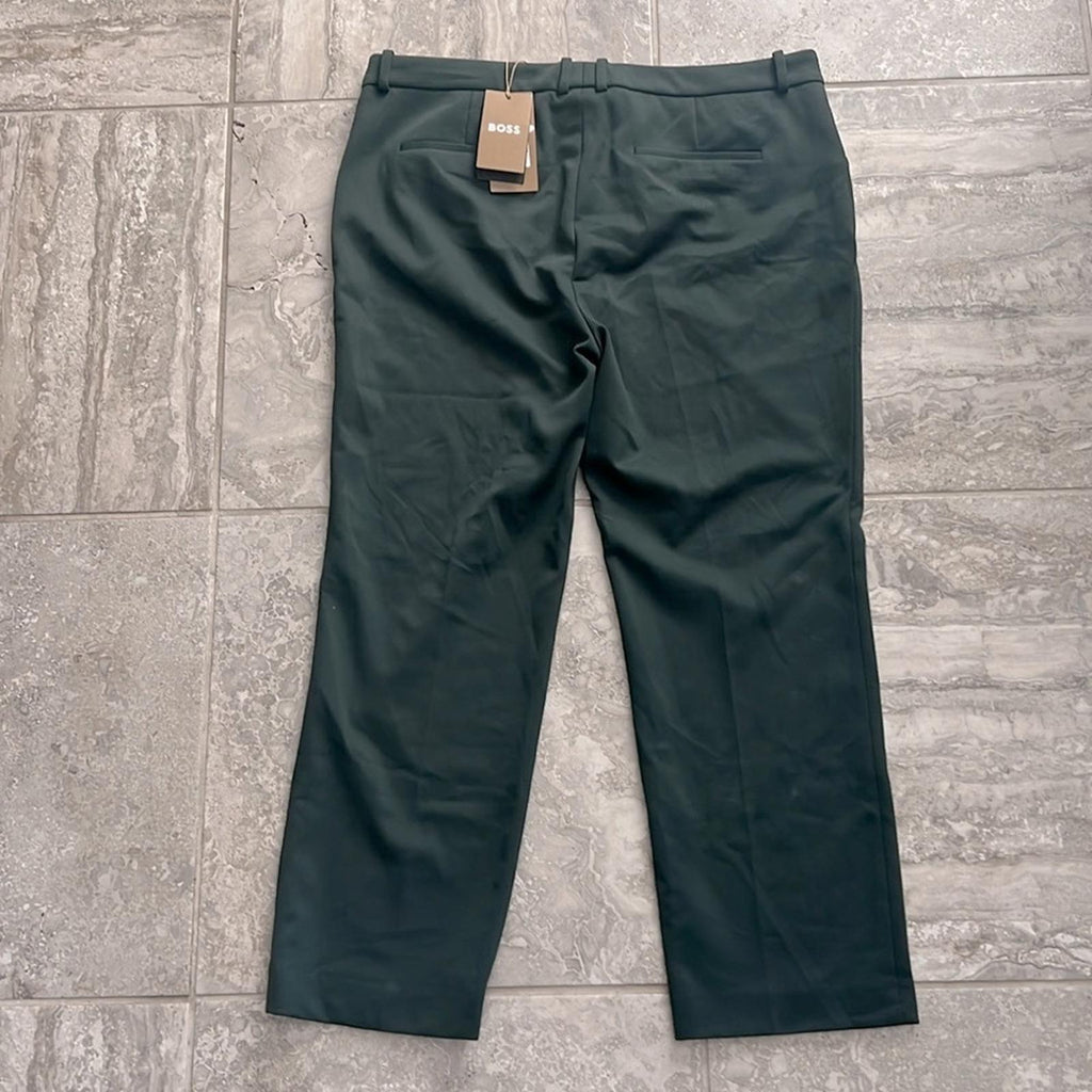 BOSS Tatiani Cropped Twill Pants in Open Green, Size 14 New w/Tag, Retail $278