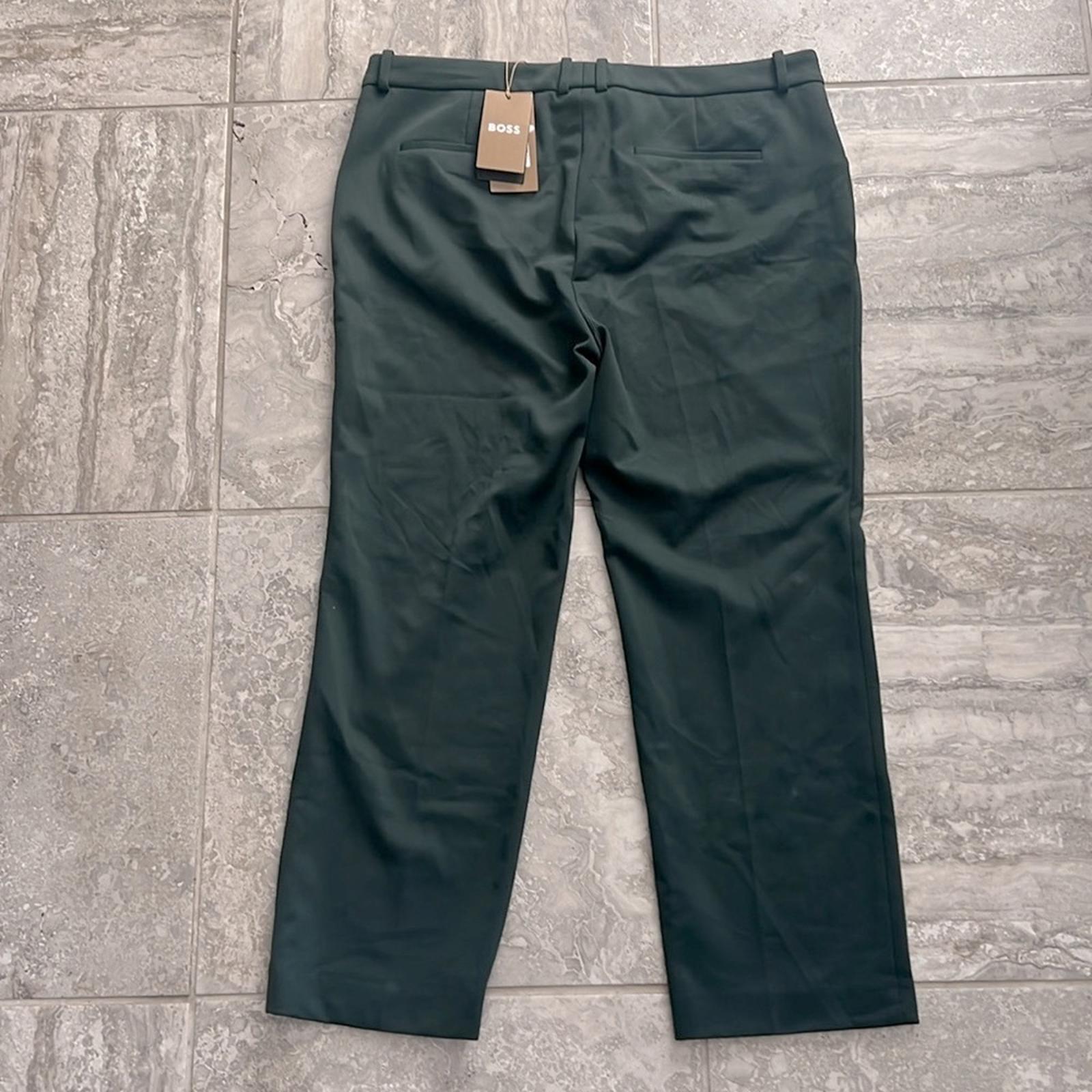 BOSS Tatiani Cropped Twill Pants in Open Green, Size 14 New w/Tag, Retail $278