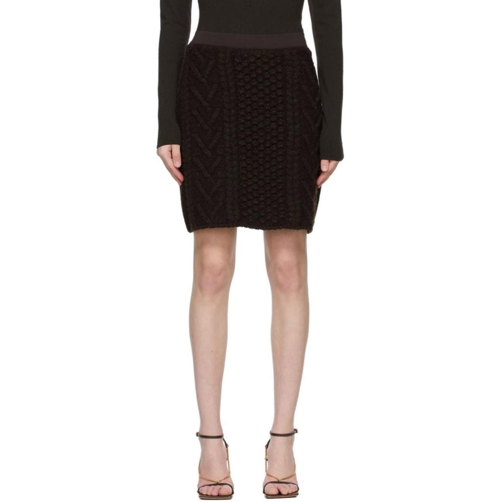 NEW Bottega Veneta Brown Wool Mini Skirt, Size Small New w/o Tag, Retail $990