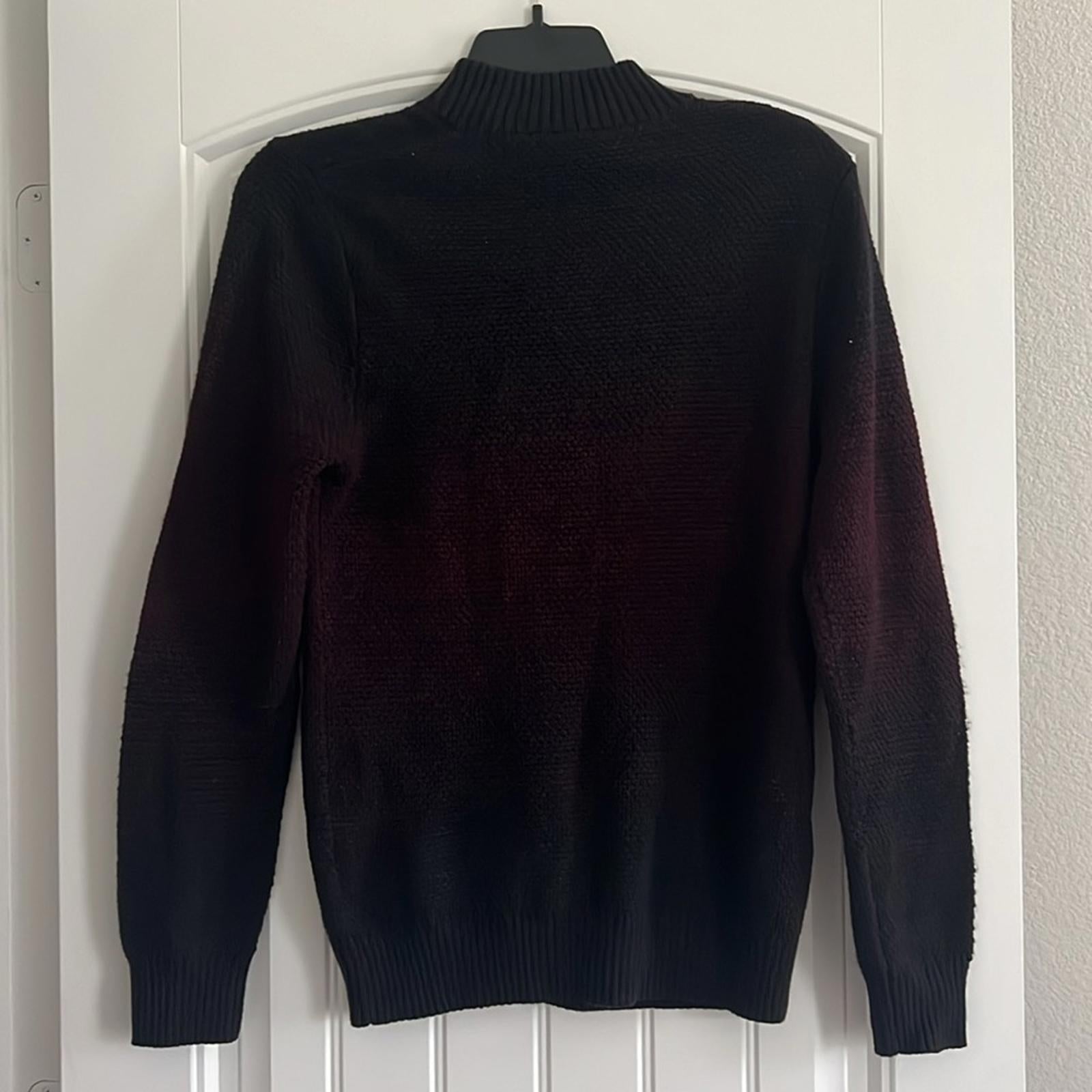 INC Regular-Fit Space-Dyed 1/4-Zip Mock Neck Sweater, Wine Men Size S New w/Tag