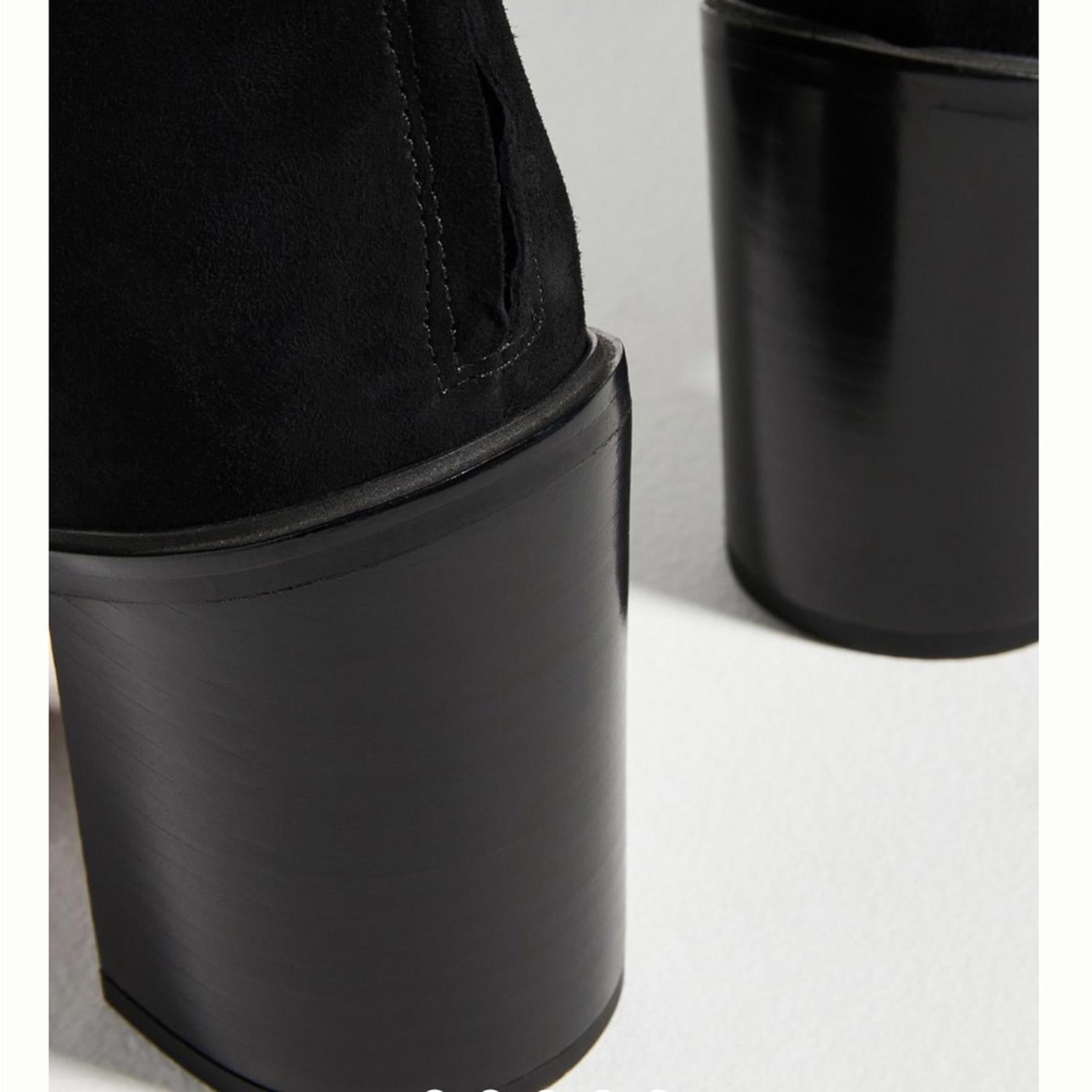 Sarto Steviena Leather Square-Toe Boots in Black Size 11 New w/o Box SOLD OUT!