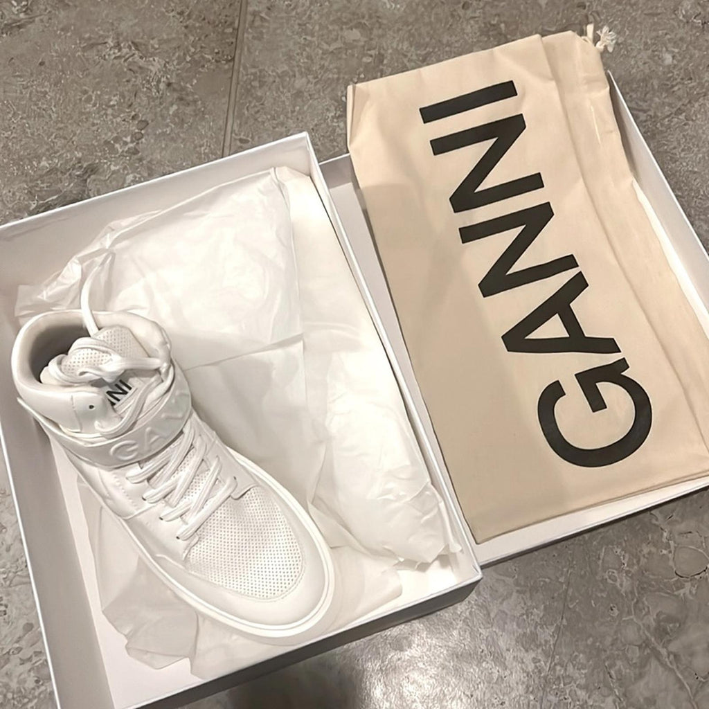 GANNI Sporty Mix High Top Sneakers in White, Size EU41 US 11 New in Box
