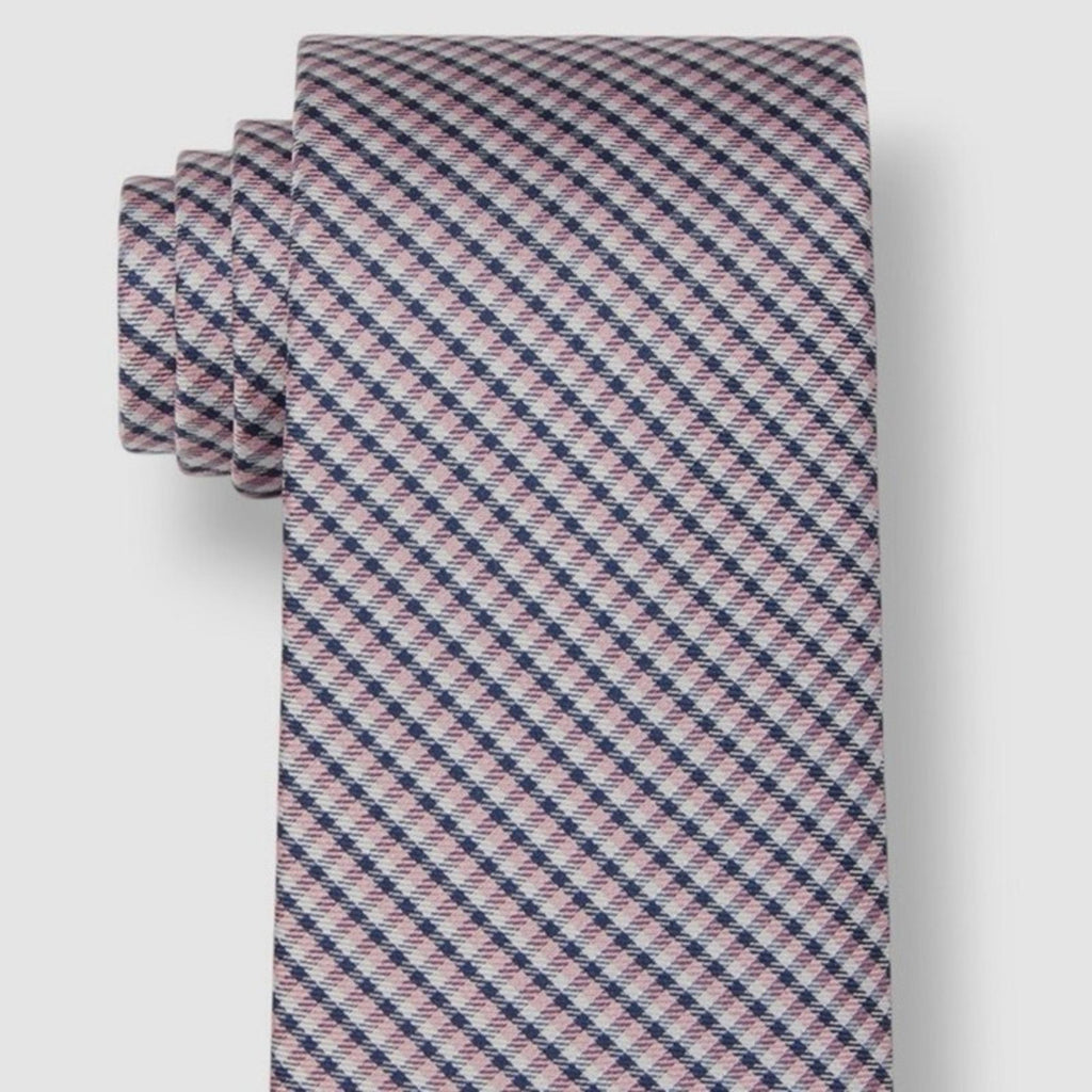 Tommy Hilfiger Men’s Gingham Tie in Pink/Blue, One Size, NWT