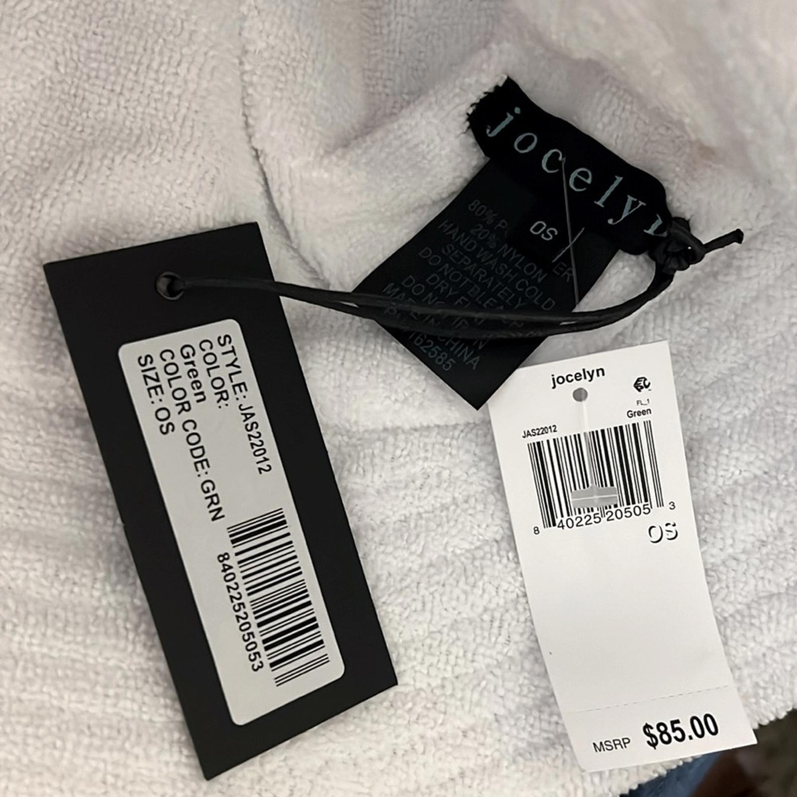 Jocelyn Palm Springs French Terry Bucket Hat, Green New w/Tag Retail $85