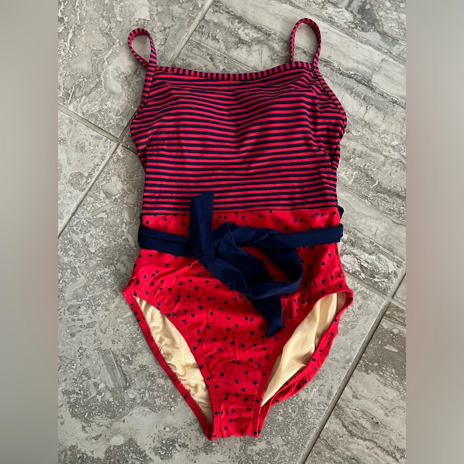 Talbots Stars & Stripes One Piece Swimsuit in Red & Blue, Size 8 NEW w/o Tag