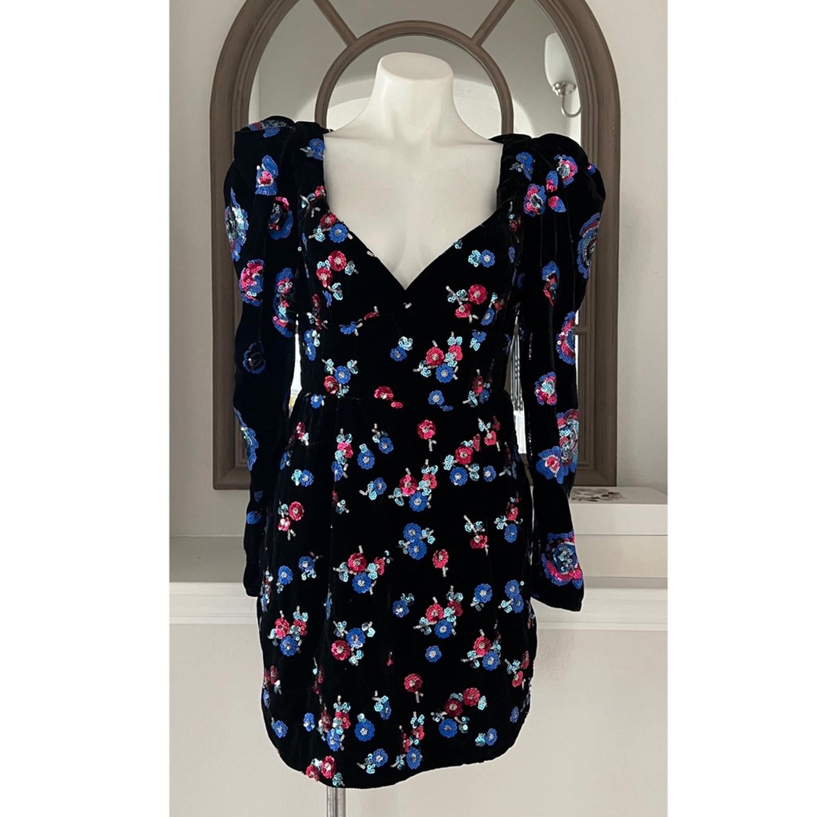 NEW Sabina Musayev Revolve* Roserita Velvet Sequined Dress, Size L New w/Tag