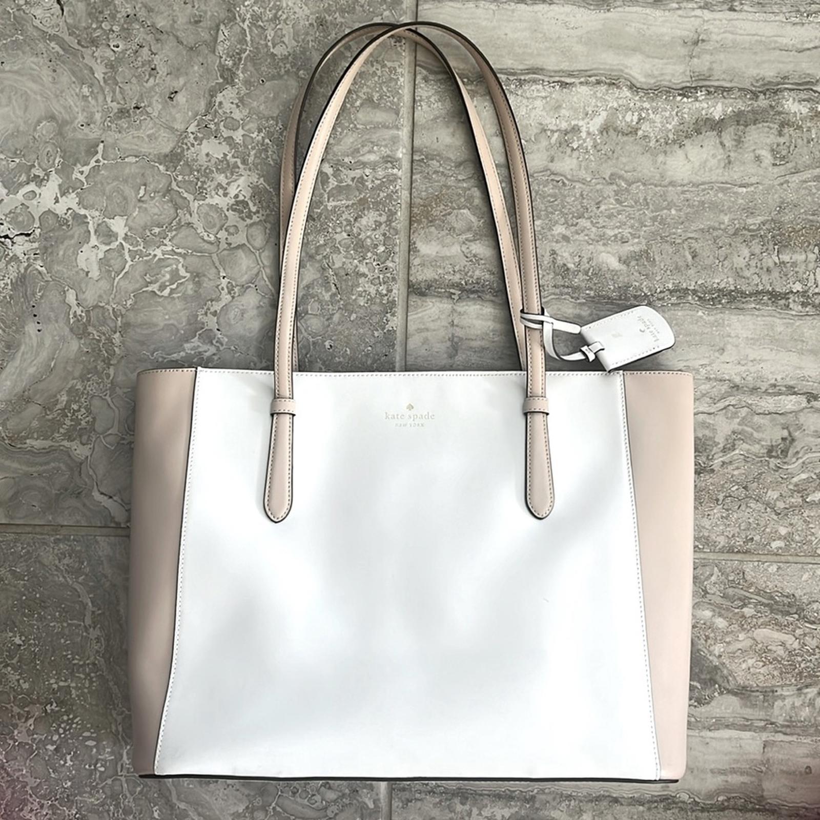 Kate Spade New York Schuyler Medium Tote in White/Beige EXCELLENT! Retail $329