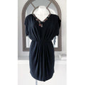 Trina Turk Black Mini Dress w/Beaded V-Neck, Size 2 Excellent!
