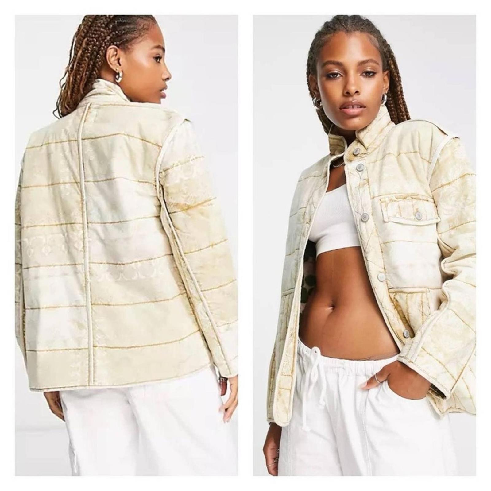 NEW Free People Fade Out Utility Quilted Jacket in Amber, Size XL Retail $228