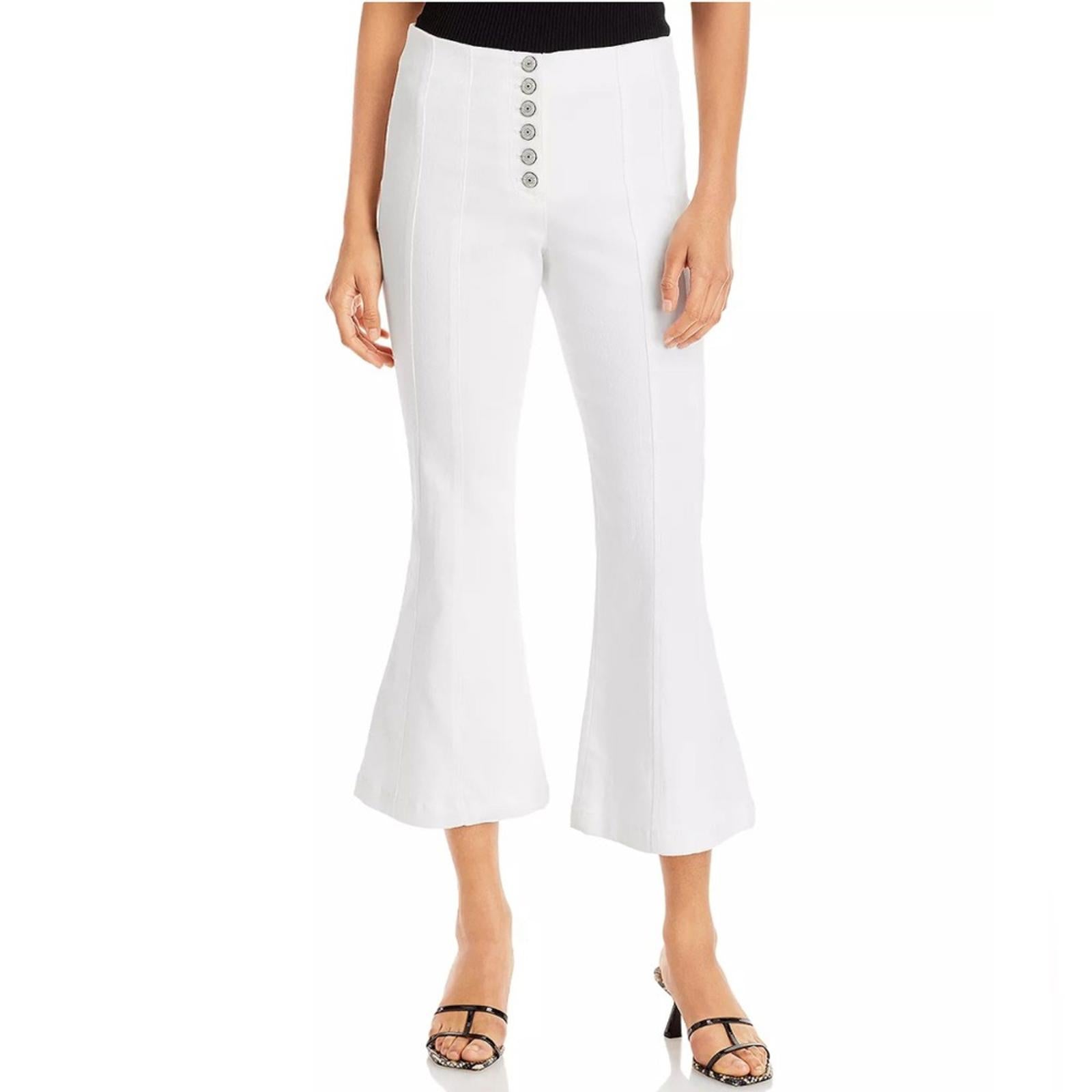 NEW Cinq à Sept Meryl Cropped Flare Leg Jeans in White, Size 12 New w/Tag