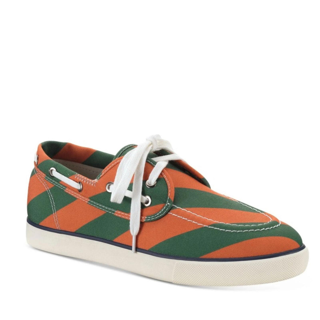 Club Room Green Striped Padded Royce Platform Lace-Up Boat Shoes Size 10, NWT