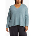 Eileen Fisher Organic Cotton Blend Sweater in Blue Steel, Very Soft, Size 1X NEW