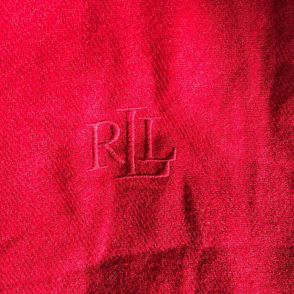 Lauren Ralph Lauren Woven Scarf, Red Plaid 126cm x 126cm NEW