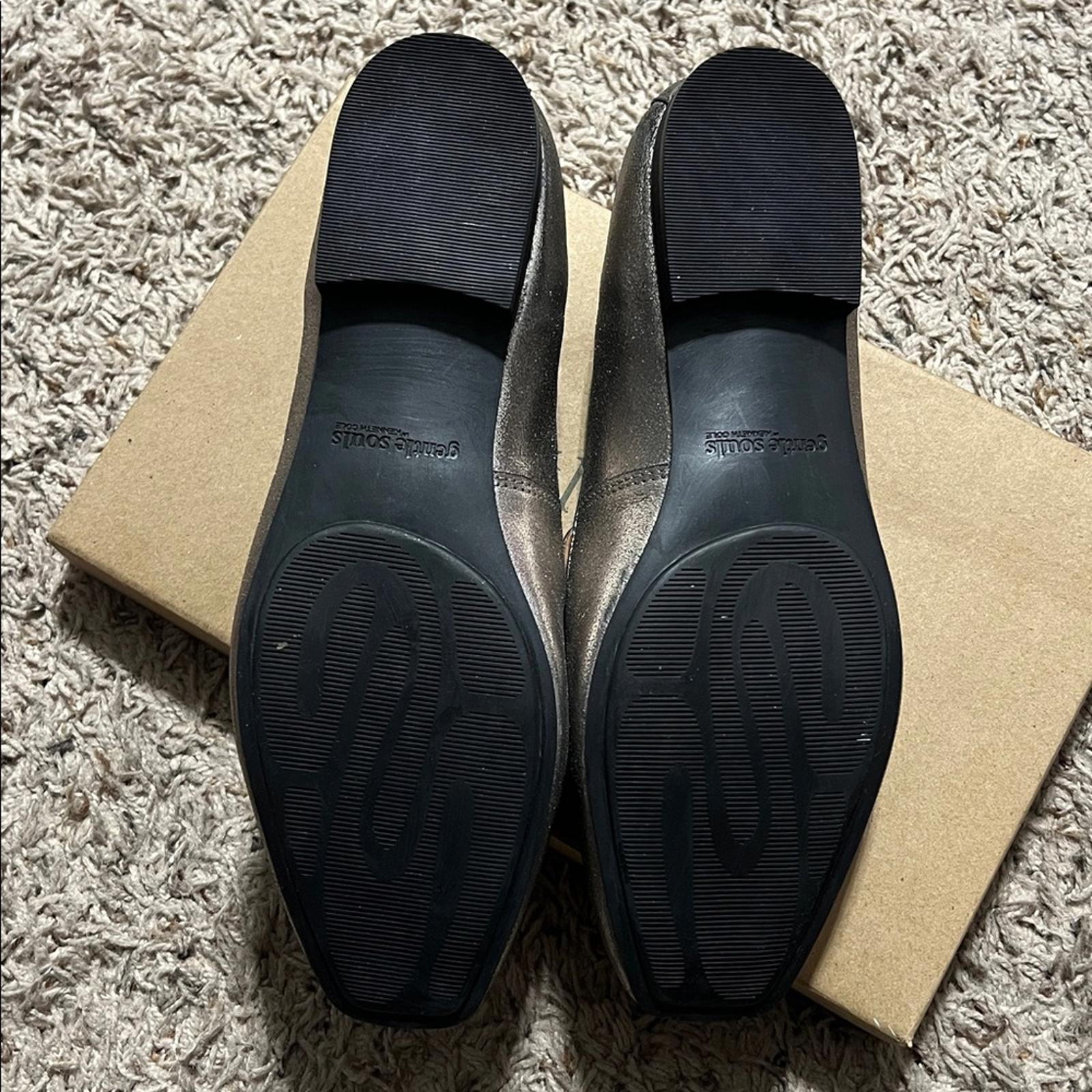 Gentle Souls Morgan Smoking Slipper Loafers, Pewter Leather, Size 9