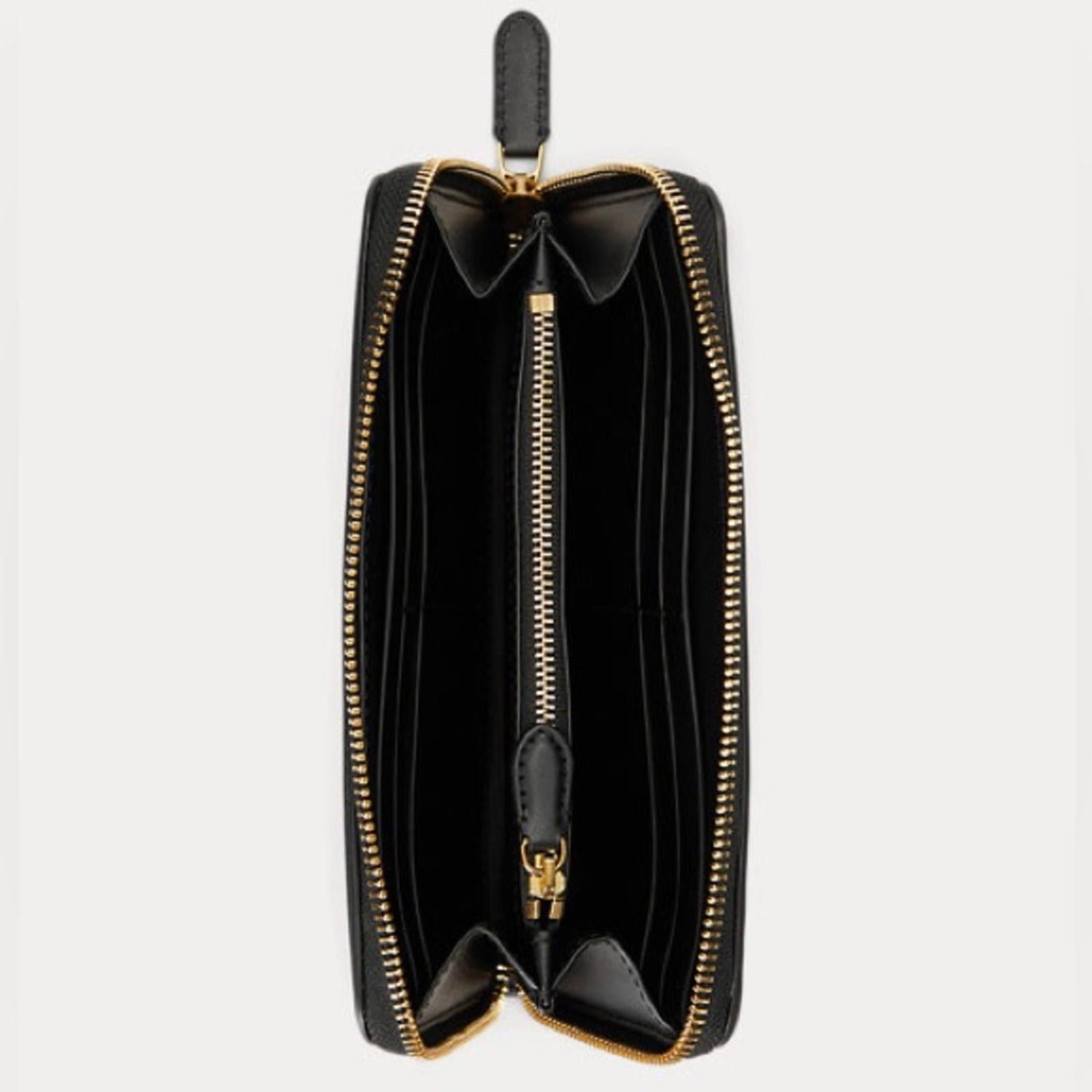 Ralph Lauren Leather Continental Wallet in Black, New w/Tag Retail $150 SOLD OUT