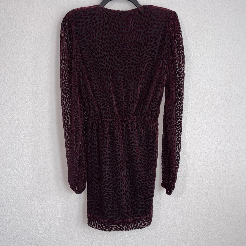 Ramy Brook Aman Embroidered Long-Sleeve Mini Dress in Plum Berry Size S NWT $395