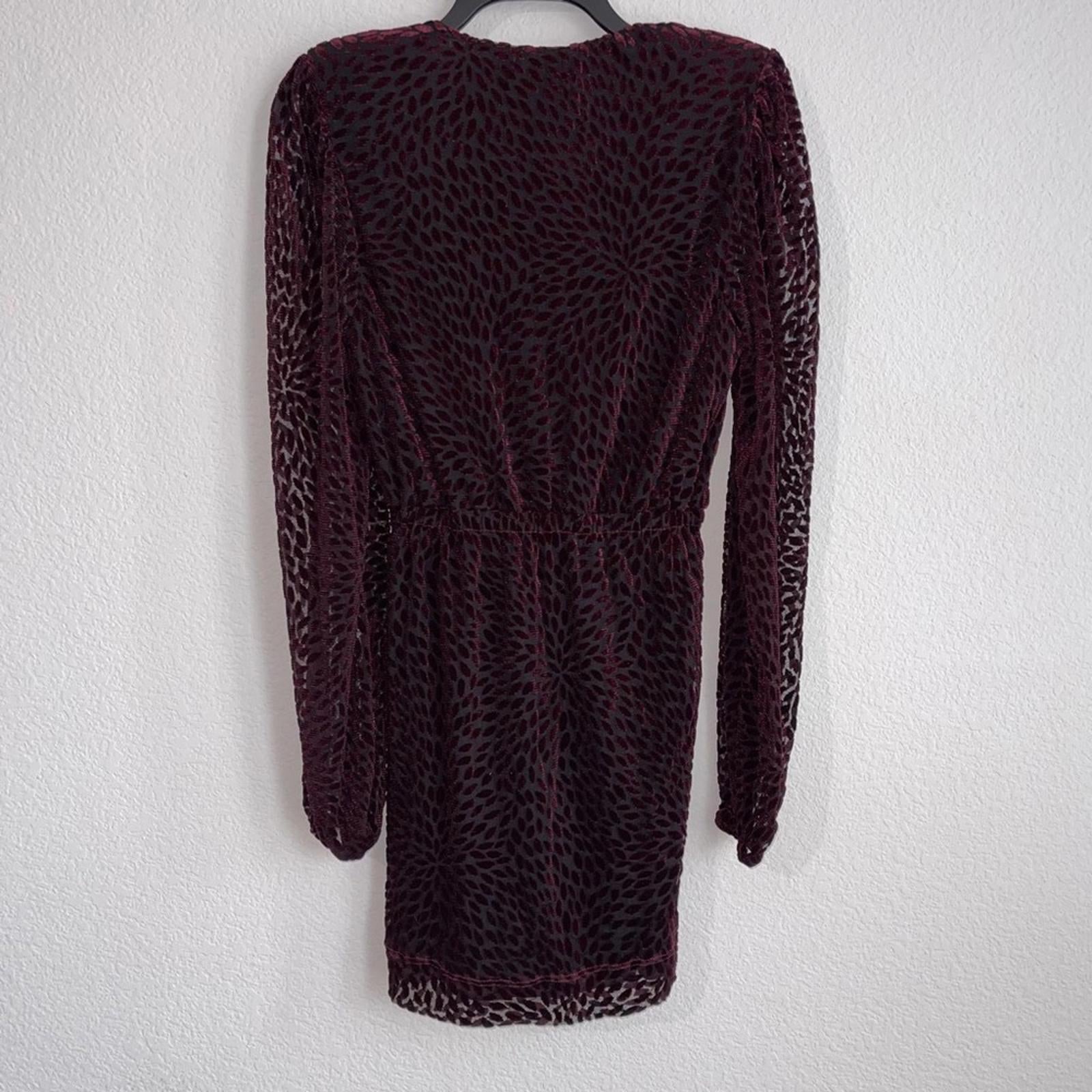 Ramy Brook Aman Embroidered Long-Sleeve Mini Dress in Plum Berry Size S NWT $395