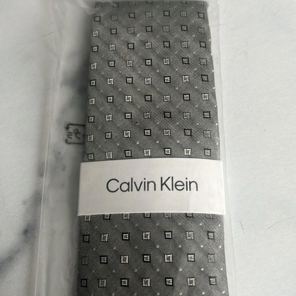 Calvin Klein Men's Slim Chambray Square Neat Tie, NEW