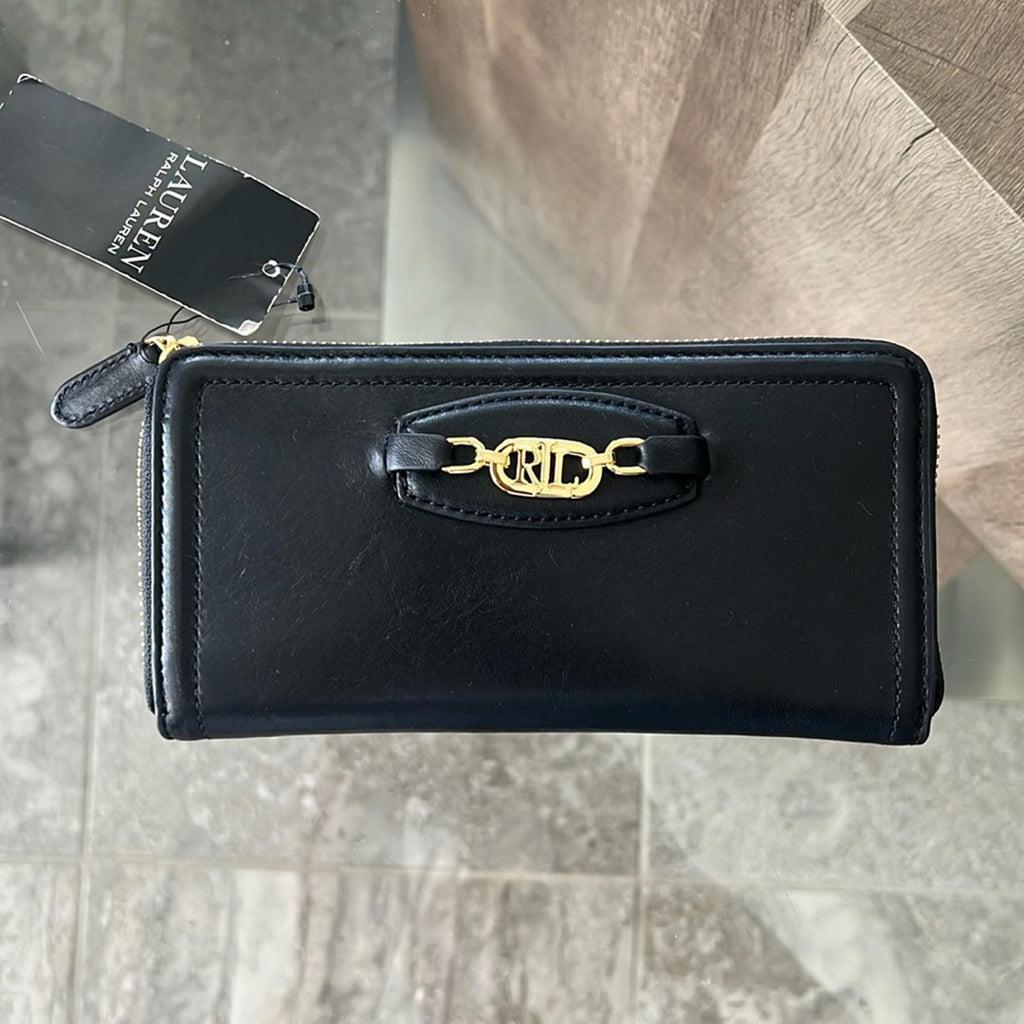 Ralph Lauren Leather Continental Wallet in Black, New w/Tag Retail $150 SOLD OUT