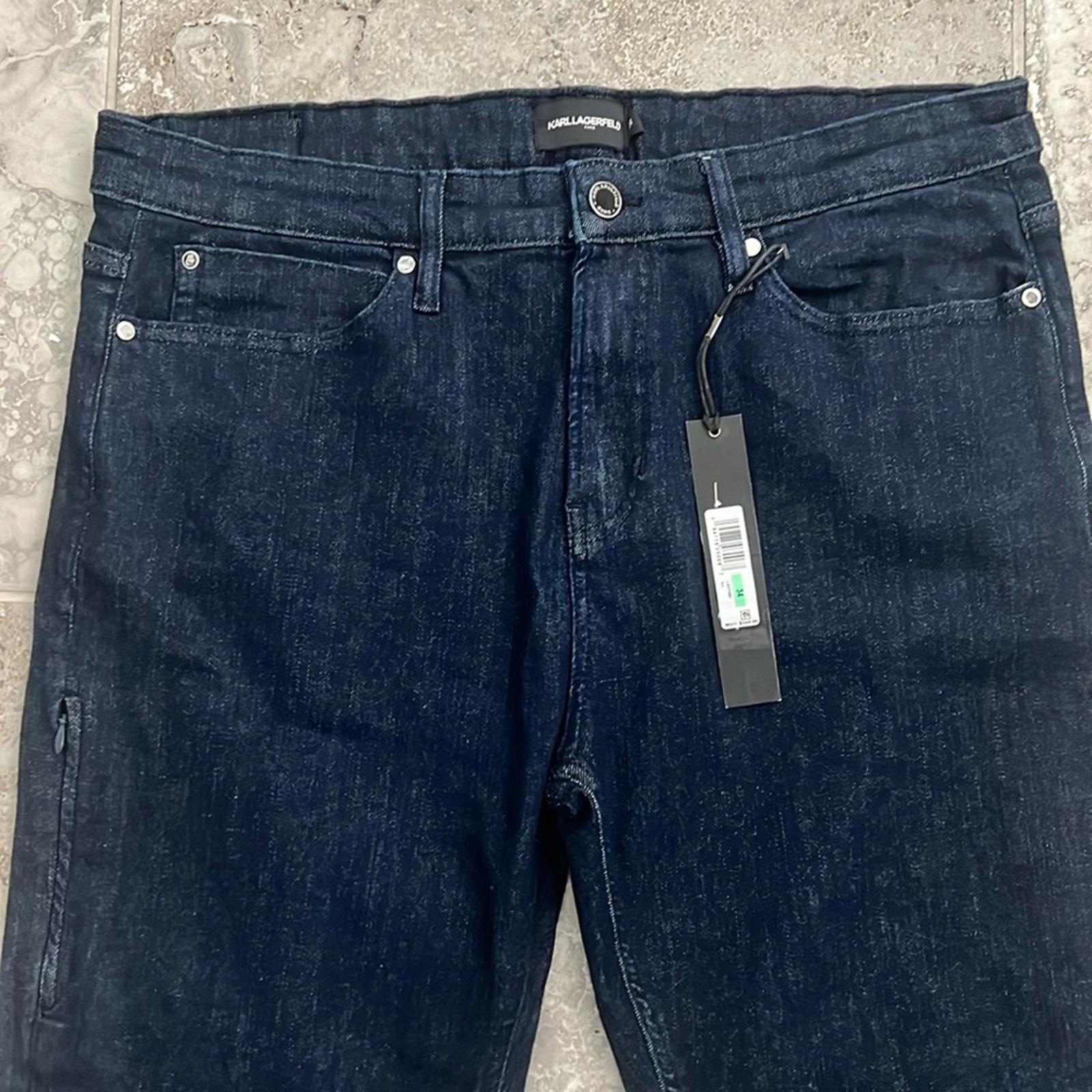 Karl Lagerfeld Paris Slim-Fit Stretch 5-Pocket Jeans Blue Size 34 New w/Tag $169