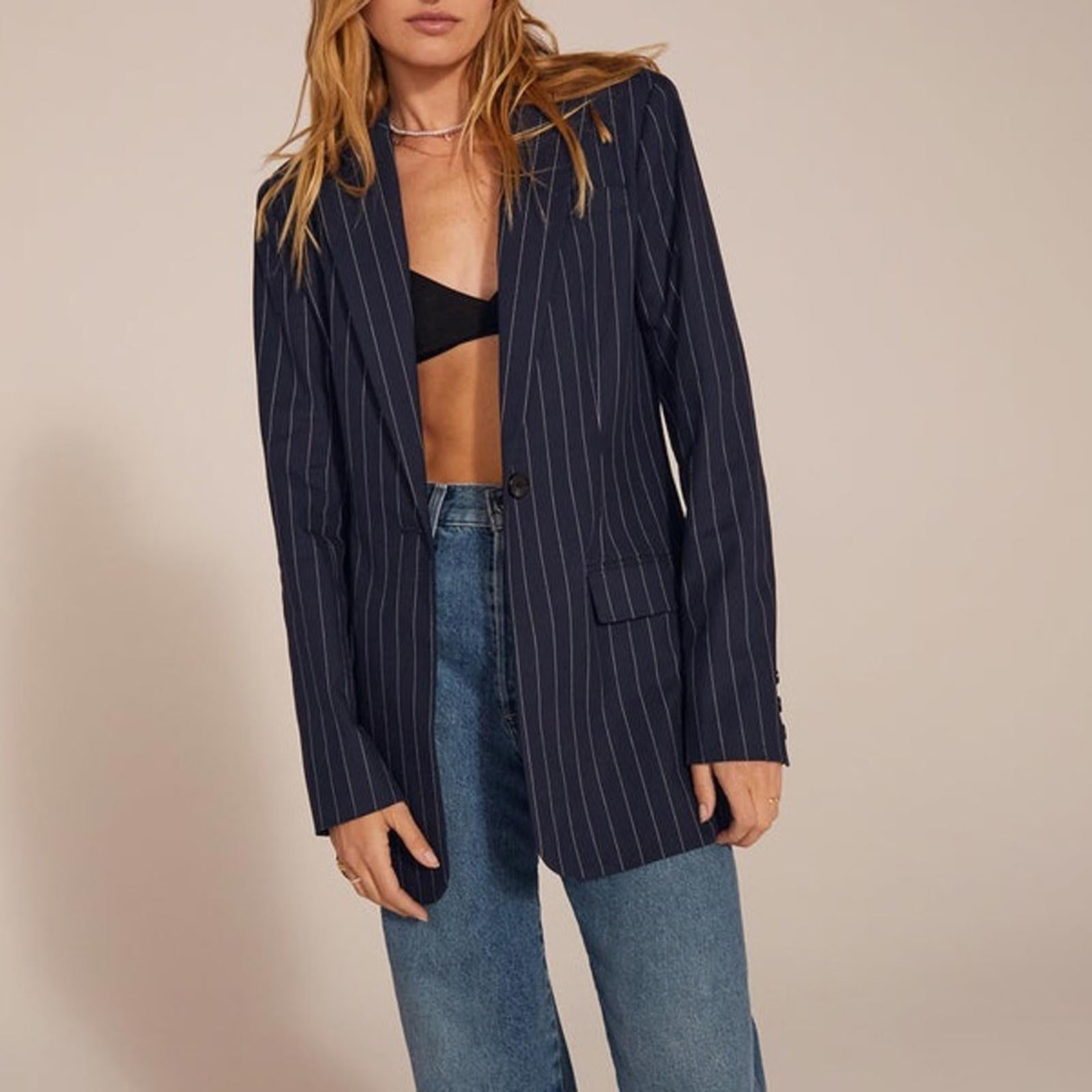 Favorite Daughter The Break Up Oversize Stretch Cotton Blazer, Size XXS, NEW