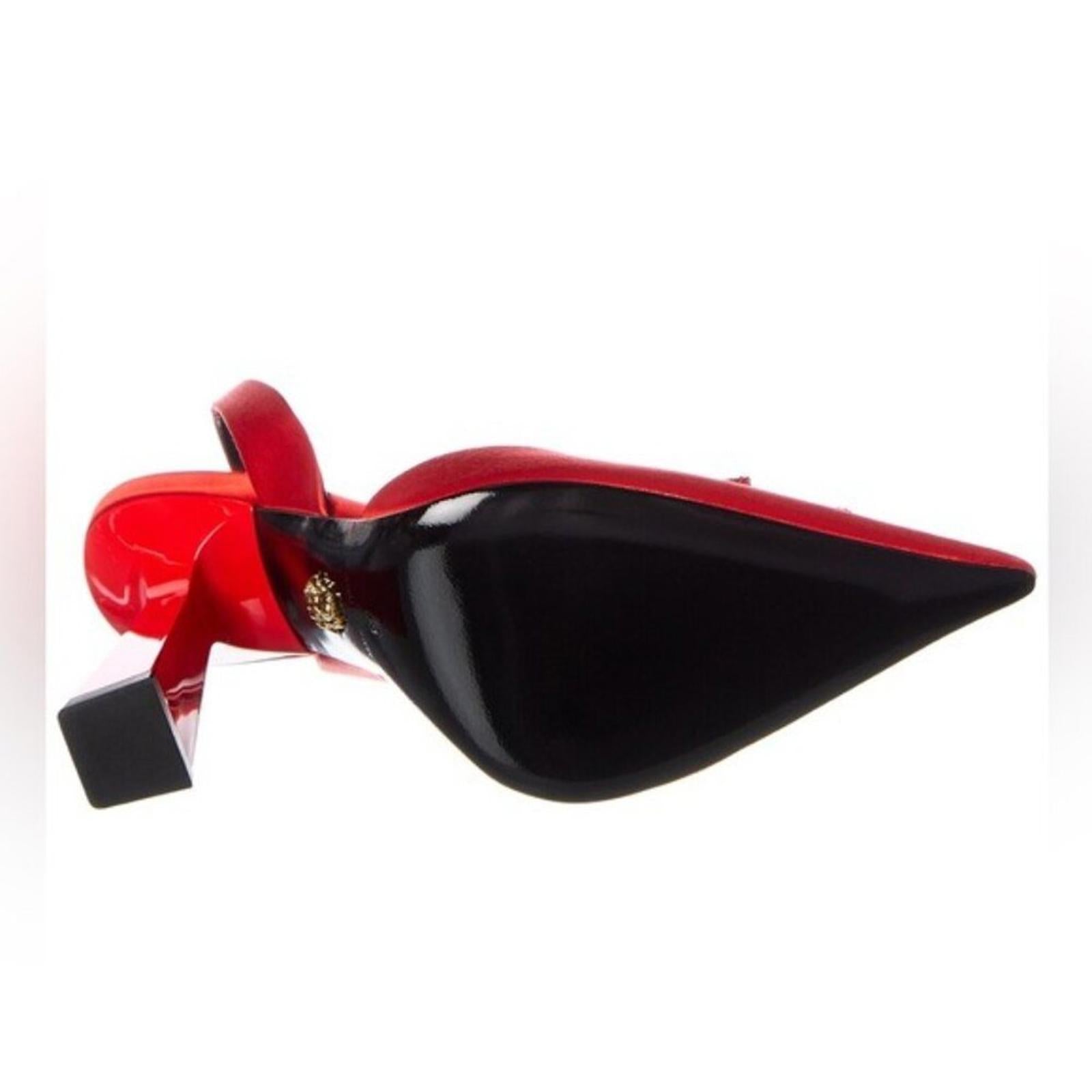 NEW Versace La Medusa Slingback Pumps/Heels in Red, Size 36.5 New in Box $1250