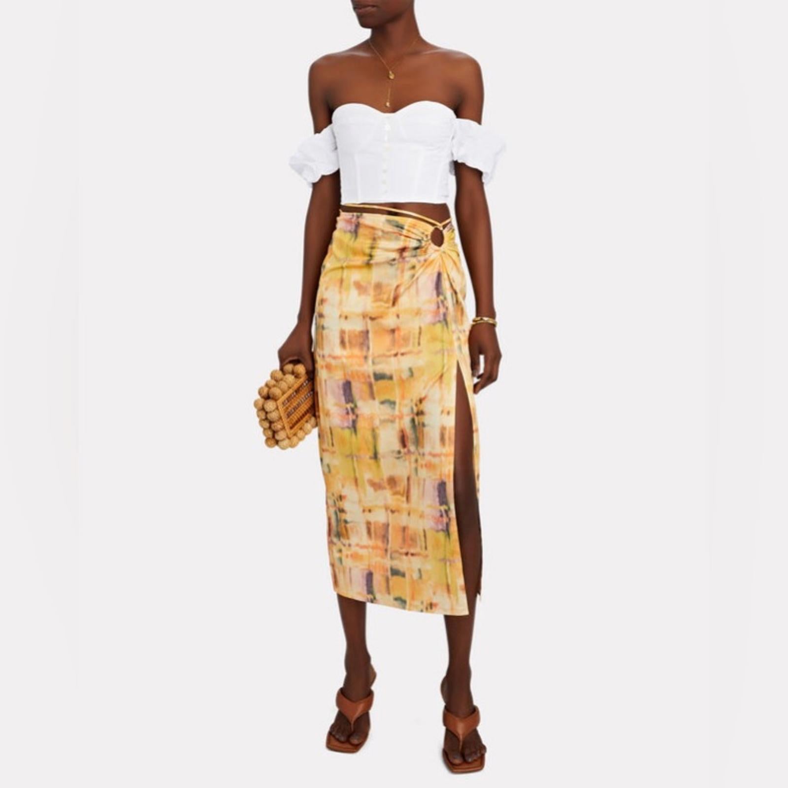 STAUD Revolve* Bouvier Crop Top in White, Size S New w/Tag Retail $245 SOLD OUT!