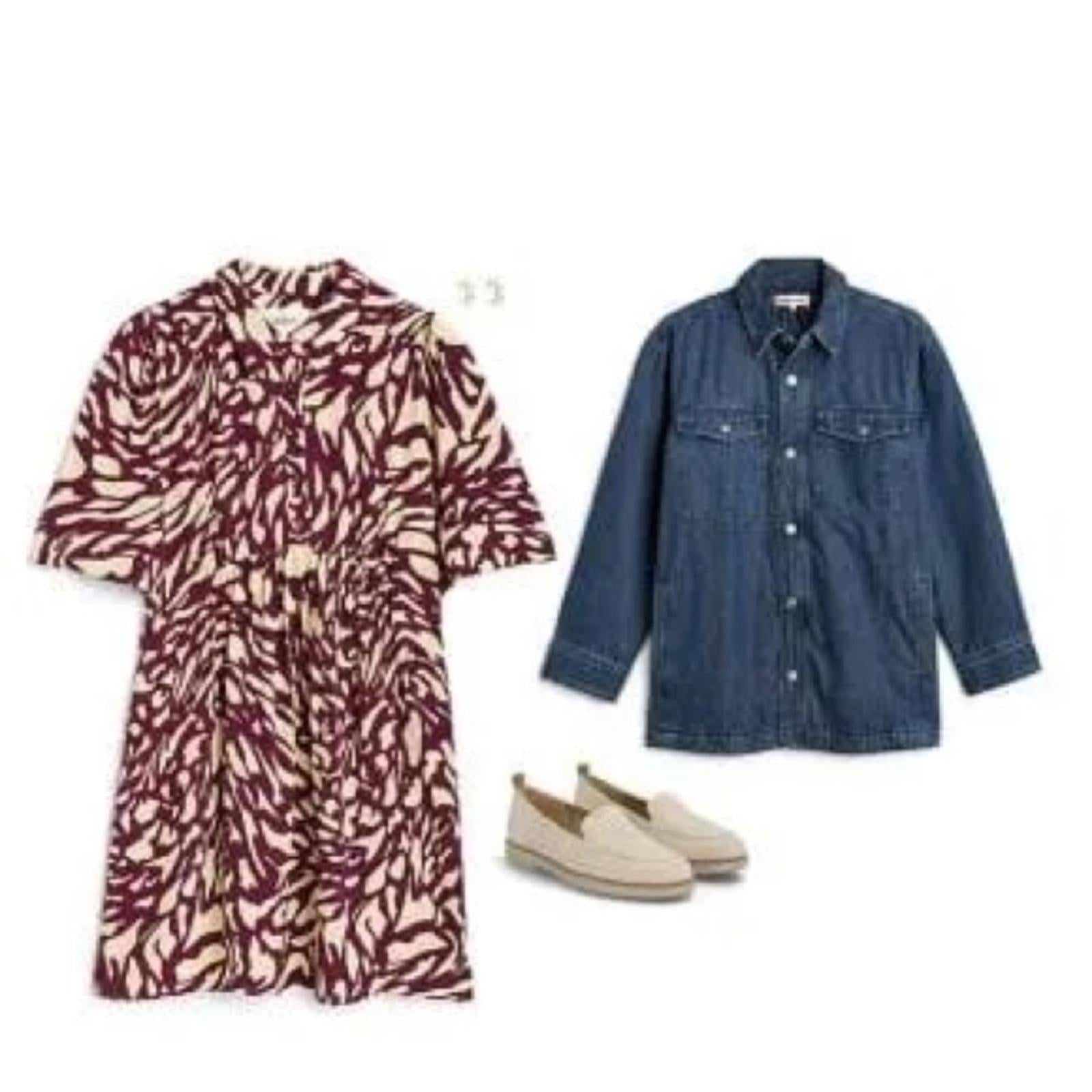 NEW ba&sh Groove Graphic Print Shirt Dress, Bordeaux Size 3/L Retail $295