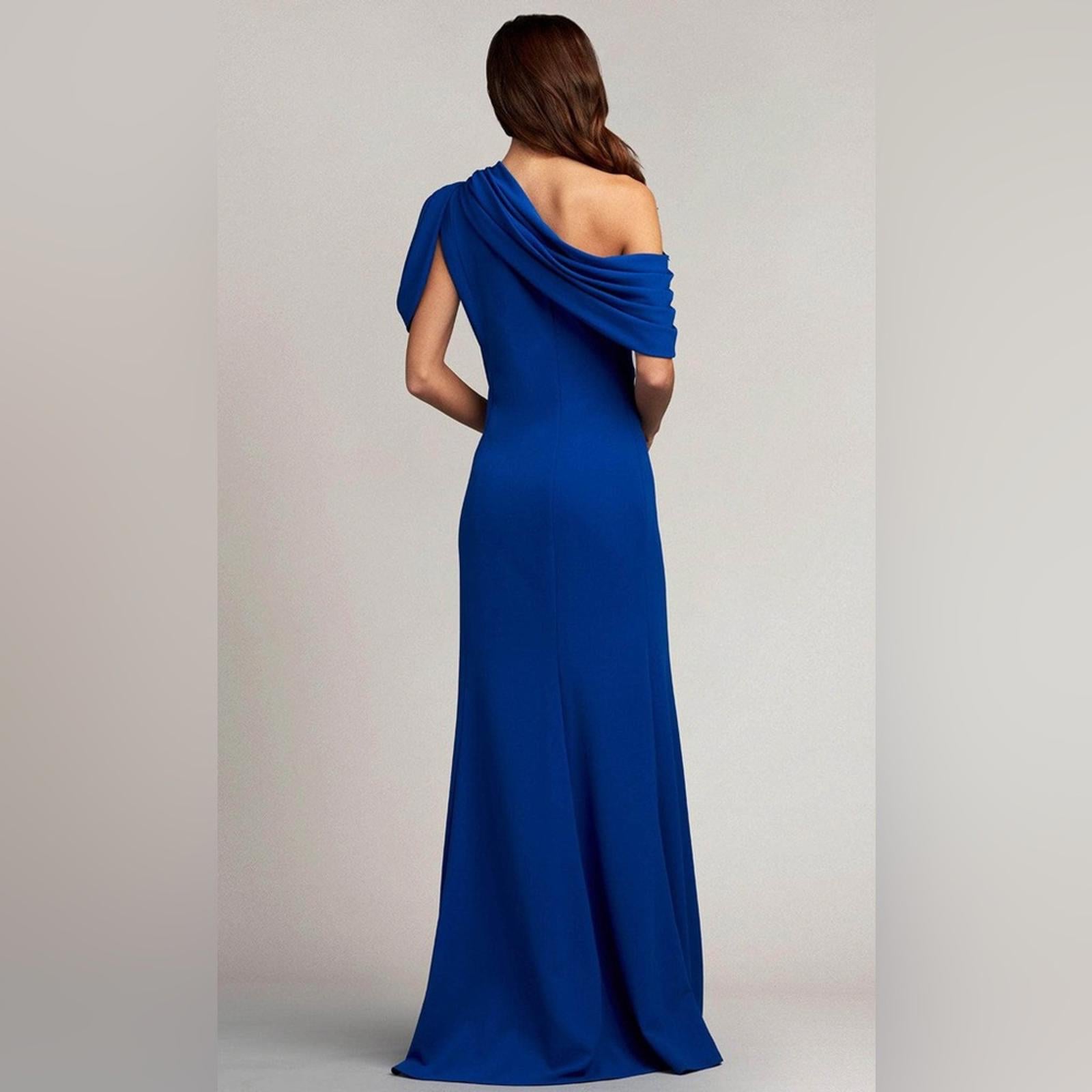Tadashi Shoji Asymmetrically Pleated Formal Gown, Mystic Blue, Size XL EXCELLENT