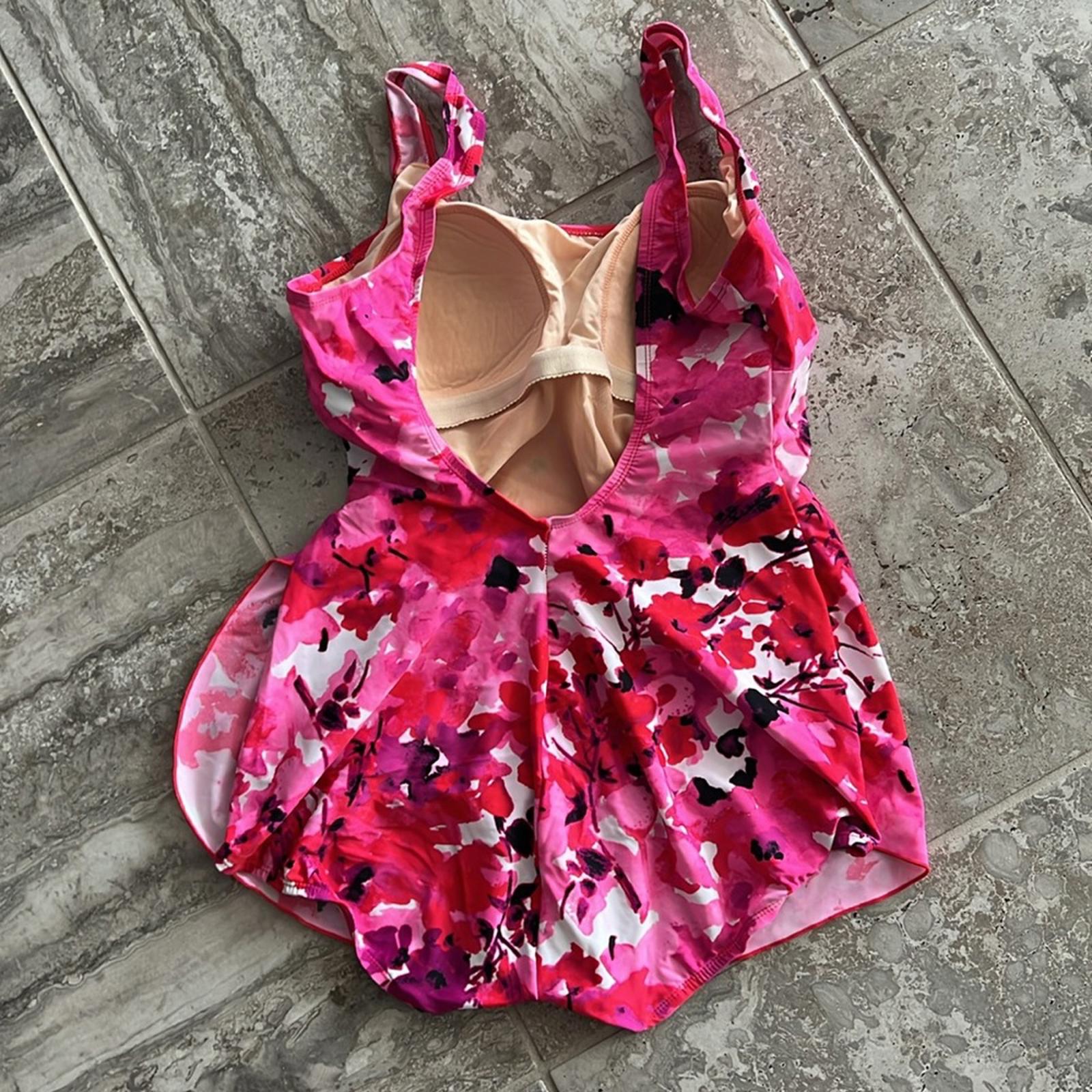 Shore Shapes One-Piece 2-in-1 Swimwear in Pink Purple, Size 12