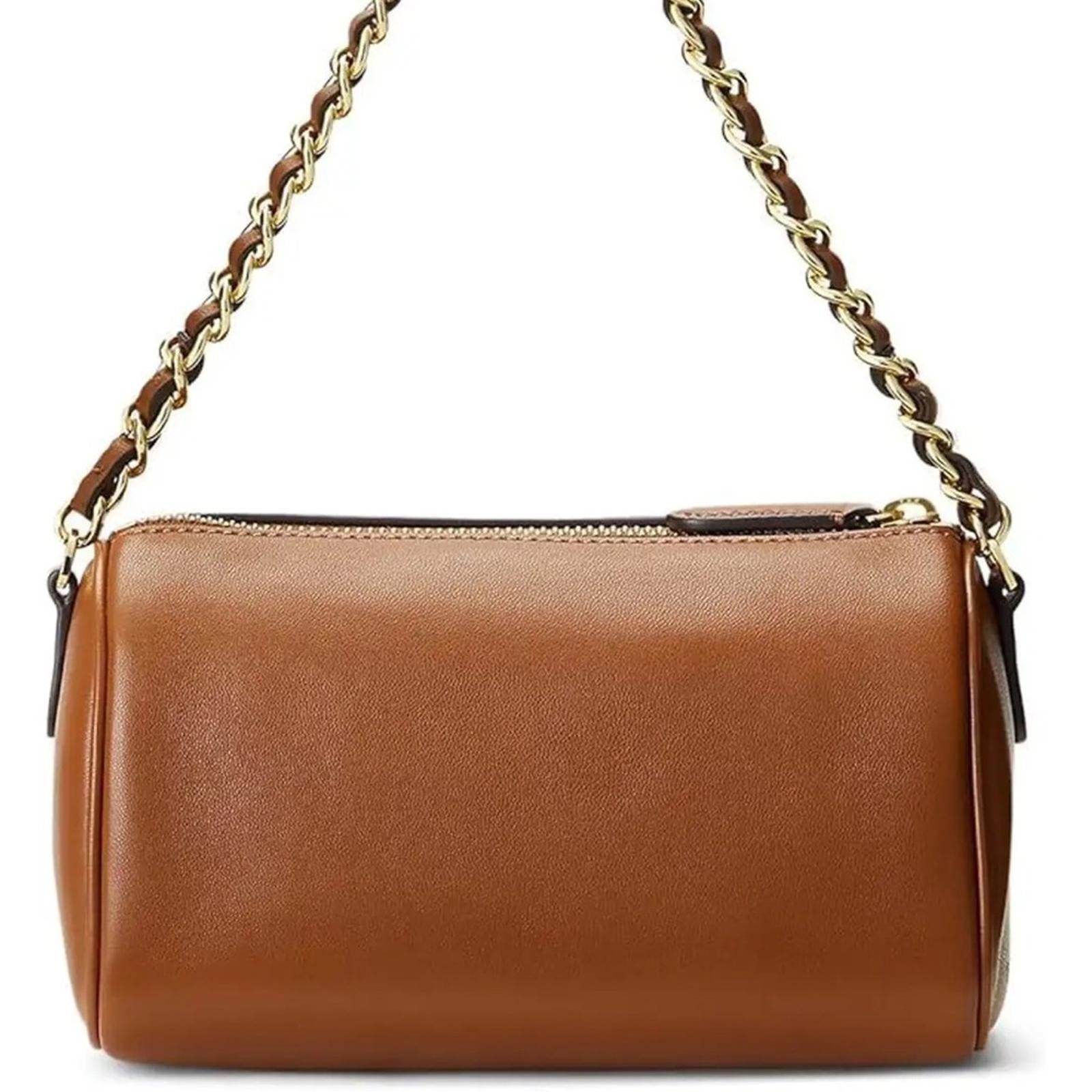 Lauren Ralph Lauren Emelia Shoulder Bag in TAN, Retail $250