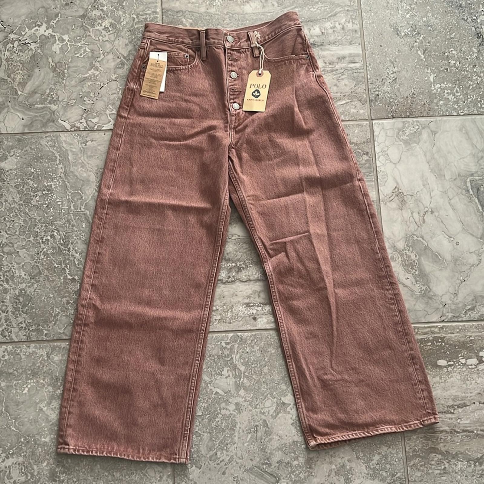 Polo Ralph Lauren High-Rise Wide Leg Jeans in Dusty Pink, Size 28 New w/Tag $248