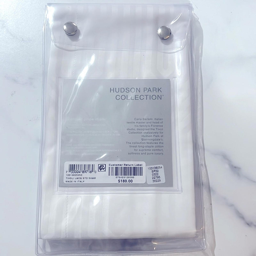 Hudson Park Collection Italian Tivoli Jacquard Standard Sham in White NWT $180
