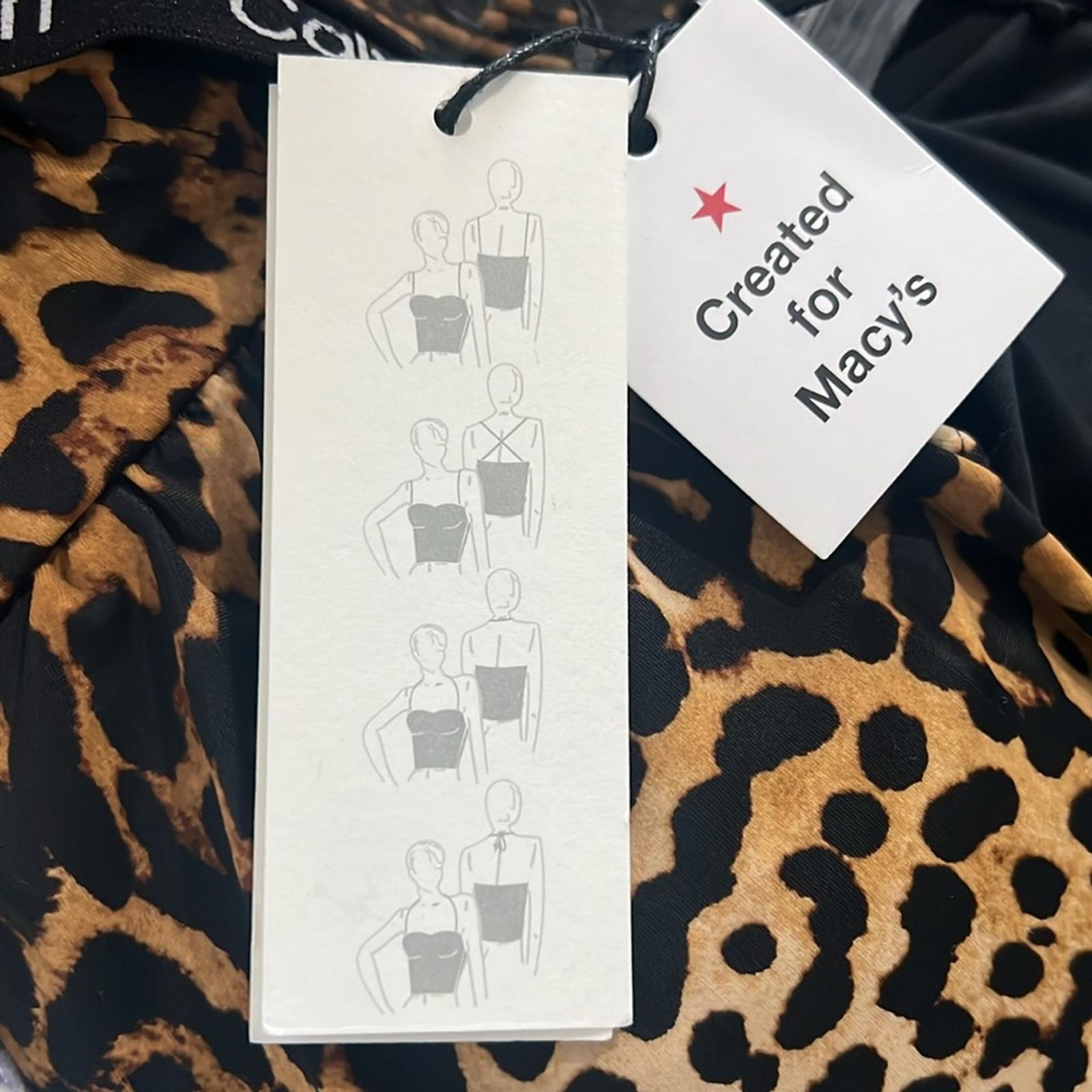 Calvin Klein Leopard-Print Strapless Tummy-Control One-Piece Swimsuit Size 8 NWT